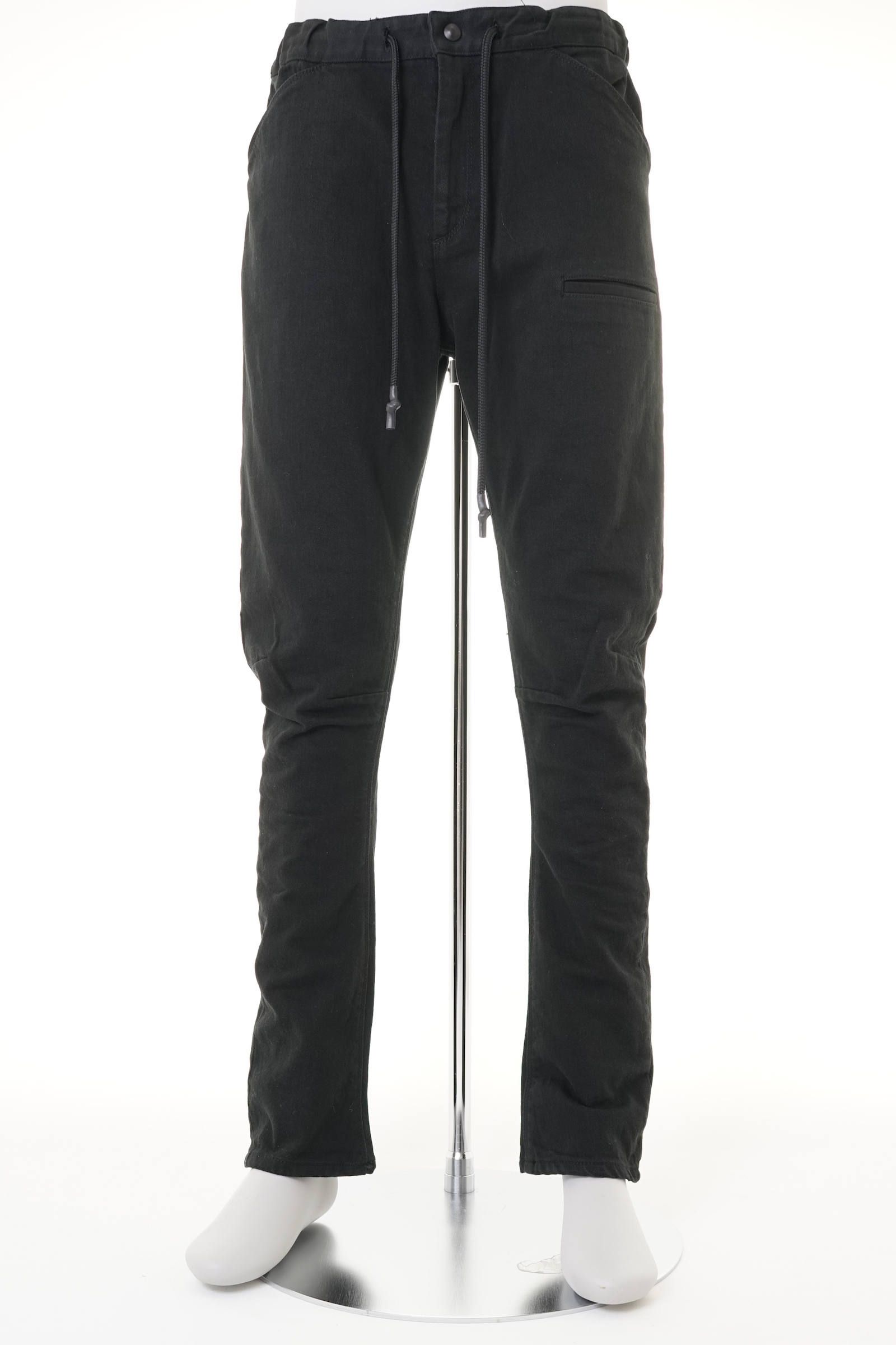 WOOL BLEND RIP STOP EASY PANTS (BLACK)-