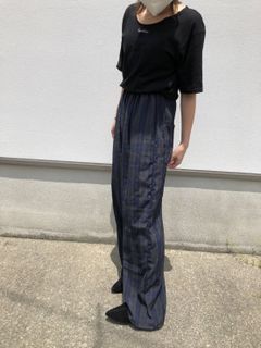チェック柄ワイドパンツ