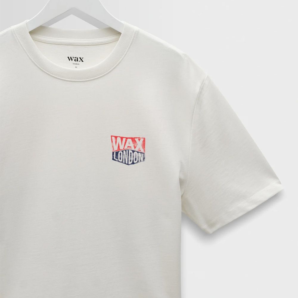 Wax London / Dean - Off White Painted Badge T-Shirt / SS26-TEE-DEA-CEE-OFW