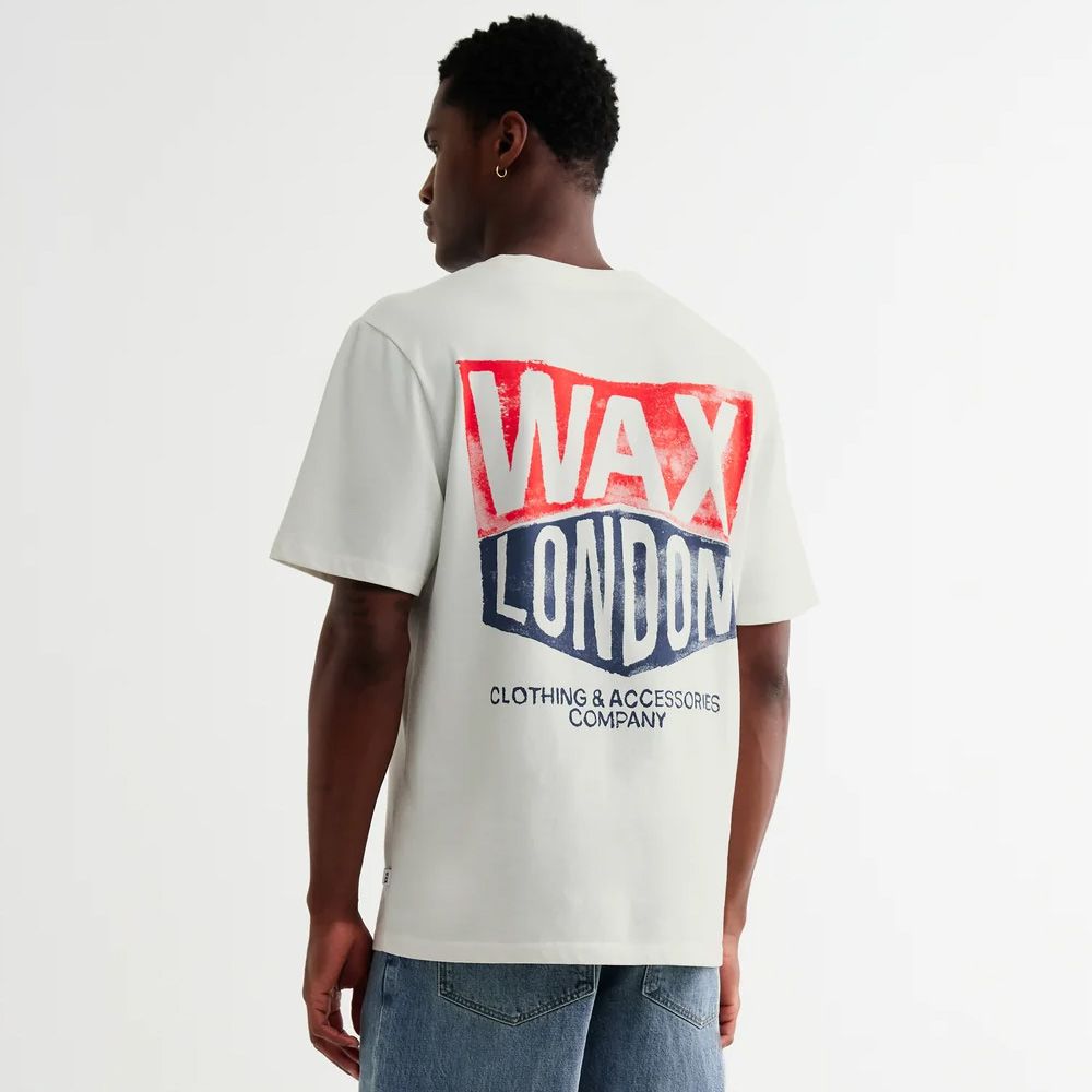 Wax London / Dean - Off White Painted Badge T-Shirt / SS26-TEE-DEA-CEE-OFW