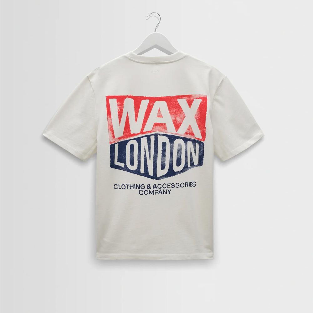 Wax London / Dean - Off White Painted Badge T-Shirt / SS26-TEE-DEA-CEE-OFW