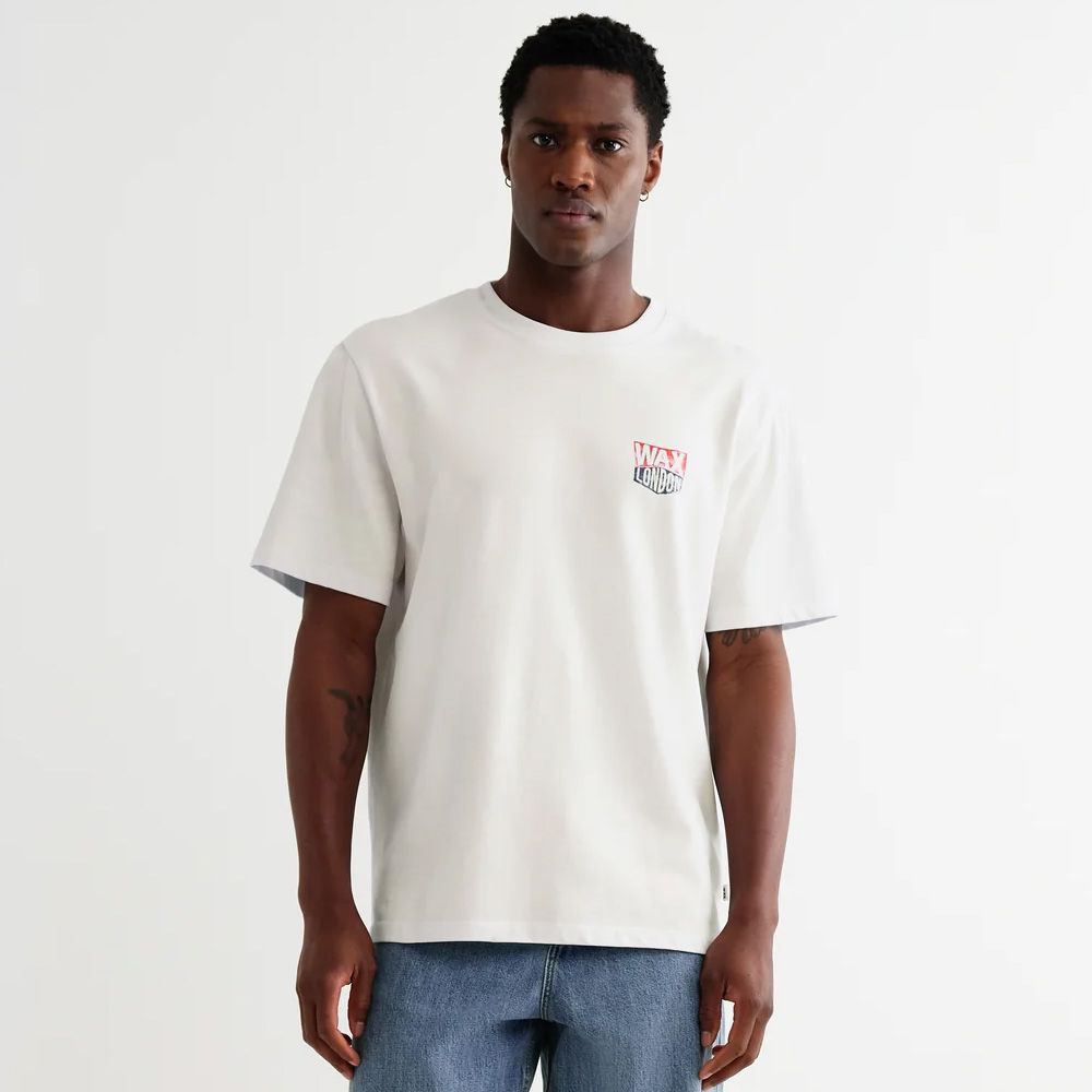 Wax London / Dean - Off White Painted Badge T-Shirt / SS26-TEE-DEA-CEE-OFW