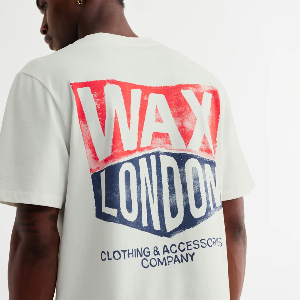 Wax London / Dean - Off White Painted Badge T-Shirt / SS26-TEE-DEA-CEE-OFW