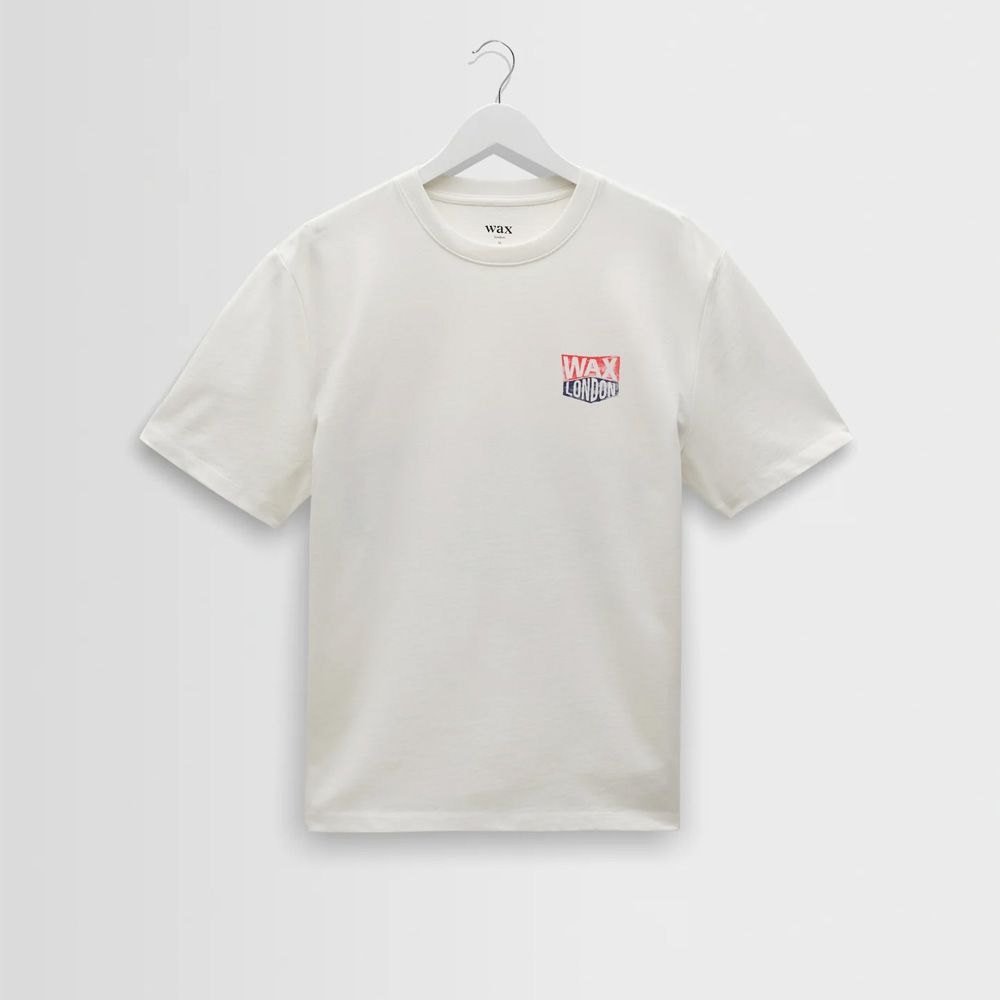 Wax London / Dean - Off White Painted Badge T-Shirt / SS26-TEE-DEA-CEE-OFW