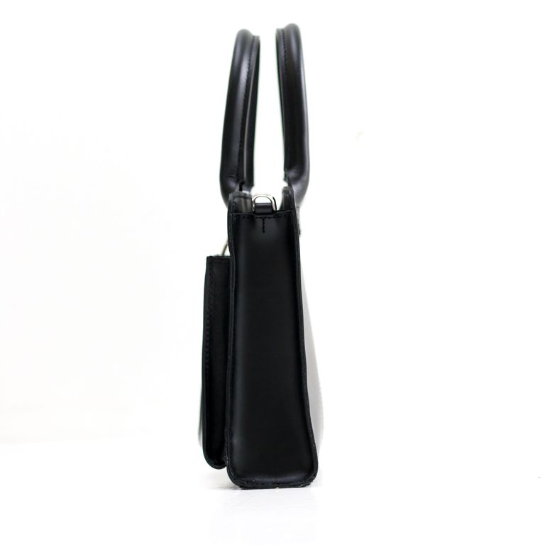 Rich I - S.RECTANGLE LEATER HELMET BAG SMALL BLACK / スモール 