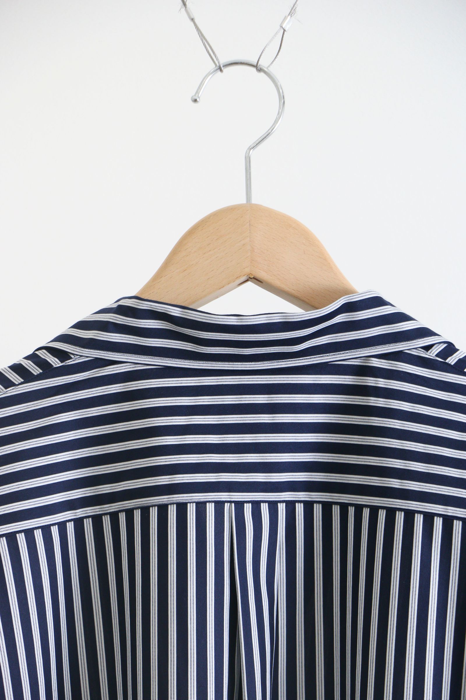 46G Atmosphere Stripe Open Collar Shirt NAVY / ストライプシャツ / オープンカラーシャツ/ ネイビー  - M