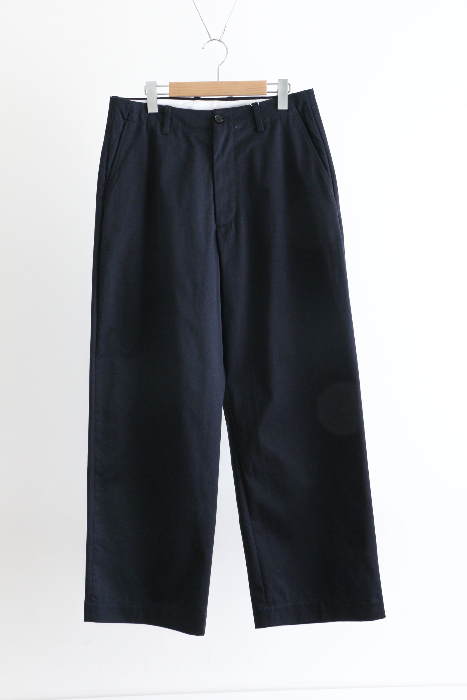 No Tuck Wide Chino Trousers NAVY - 2