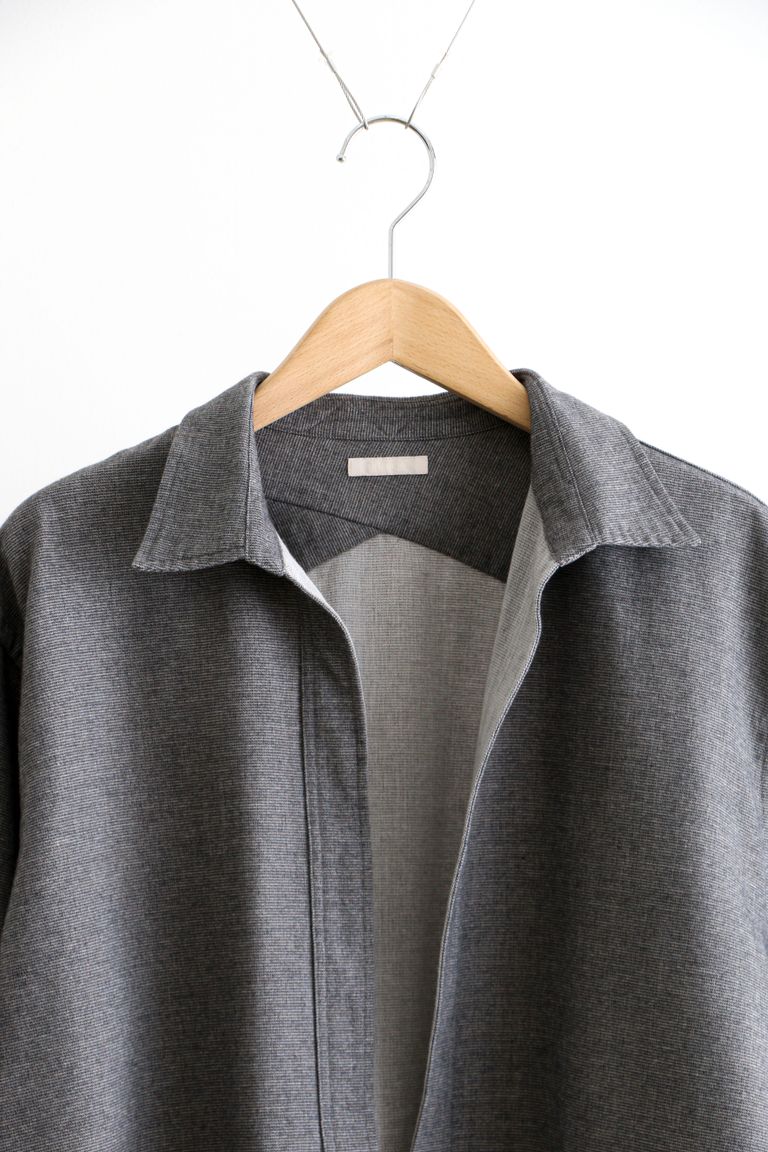 ULTERIOR - COTTON CASHMERE FLANNEL P/O SHIRT Charcoal | koko
