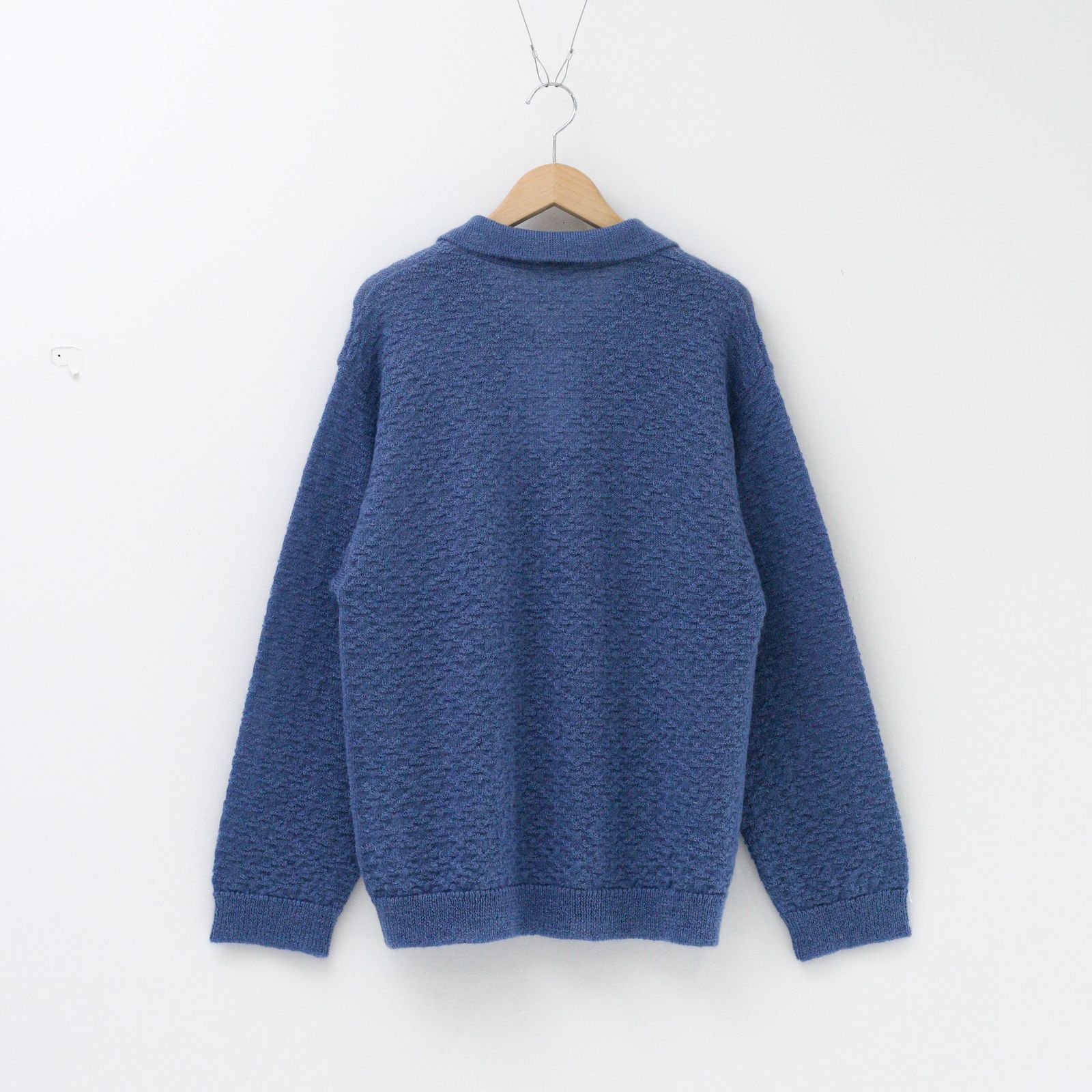 トップス Blanc YM Mohair Skipper Knit 24aw Blanc YM (ブランワイエム) SKIPPER KNIT SHIRT BLUE | HAKU 公式通販