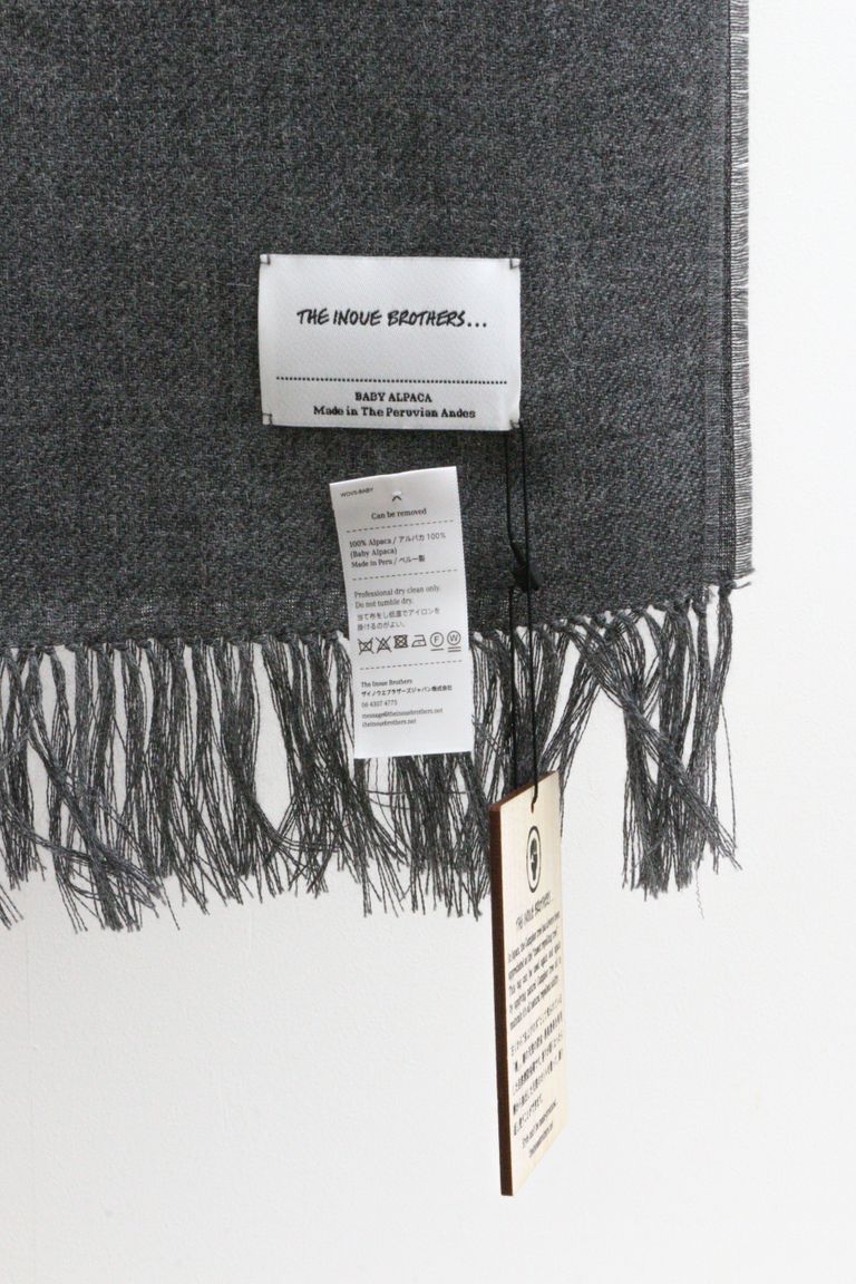 THE INOUE BROTHERS - Non Brushed Large Stole Grey / 大判ストール  