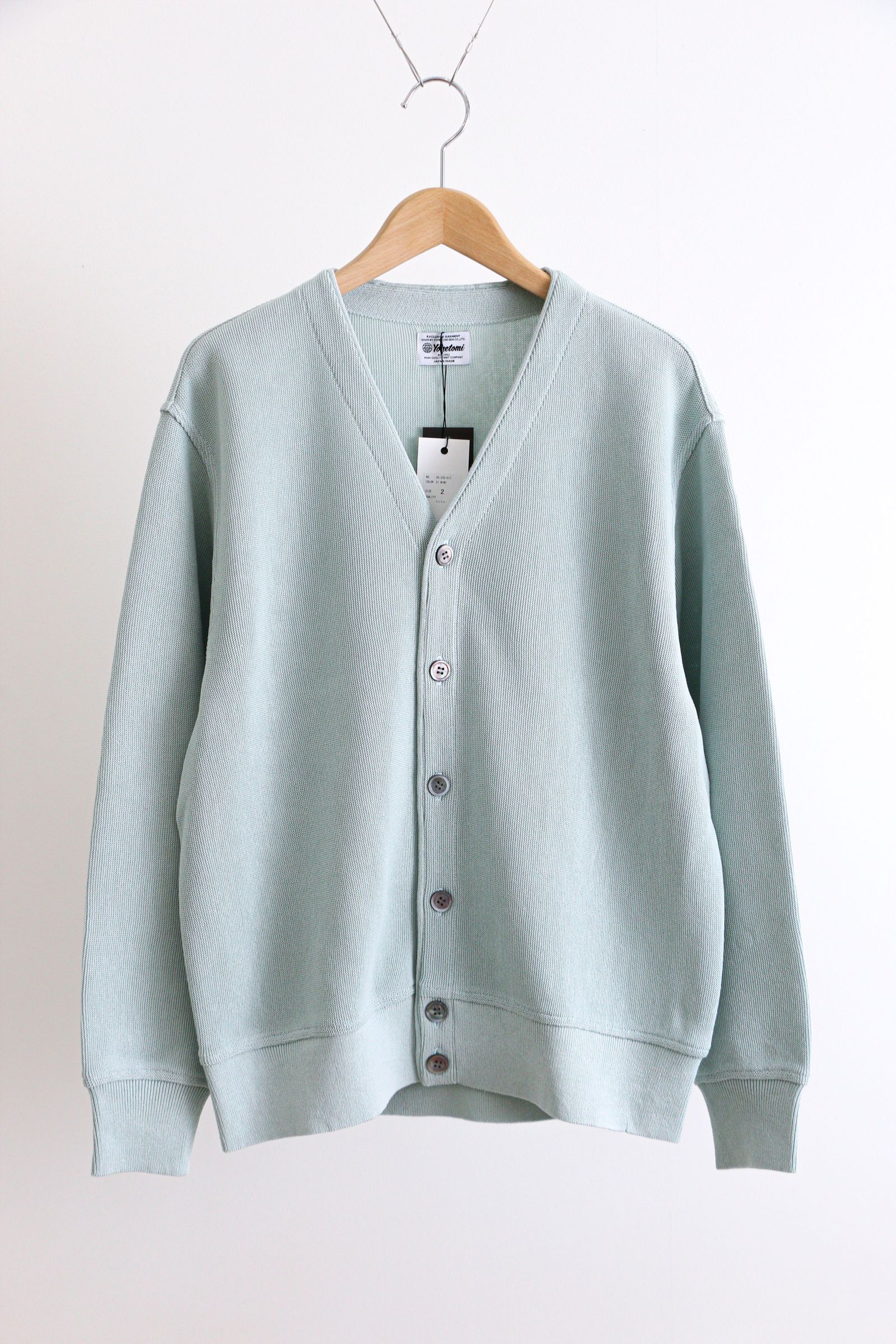 Yonetomi - GIMA COTTON CARDIGAN MINT / コットン / カーディガン