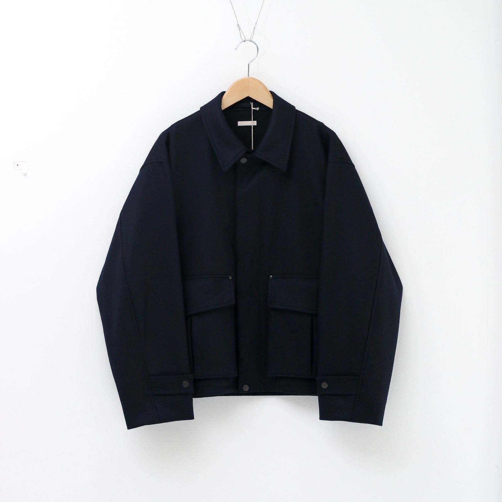 ULTERIOR - SUPER FINE LIGHT MELTON SHORT FATIGUE JKT DEEP NAVY / ライトメルトン /  ファティーグジャケット | koko