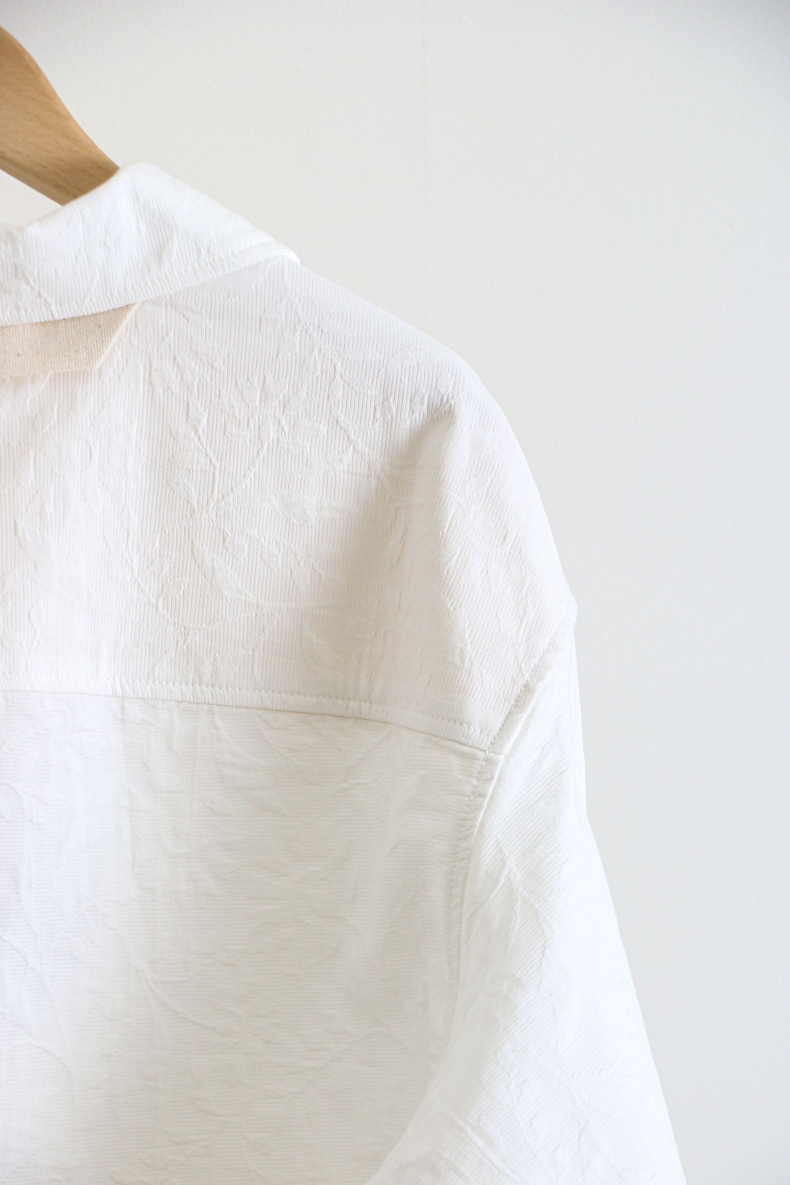 MERELY MADE - FLOWER JACQUARD MARINER SHIRT / Pure White