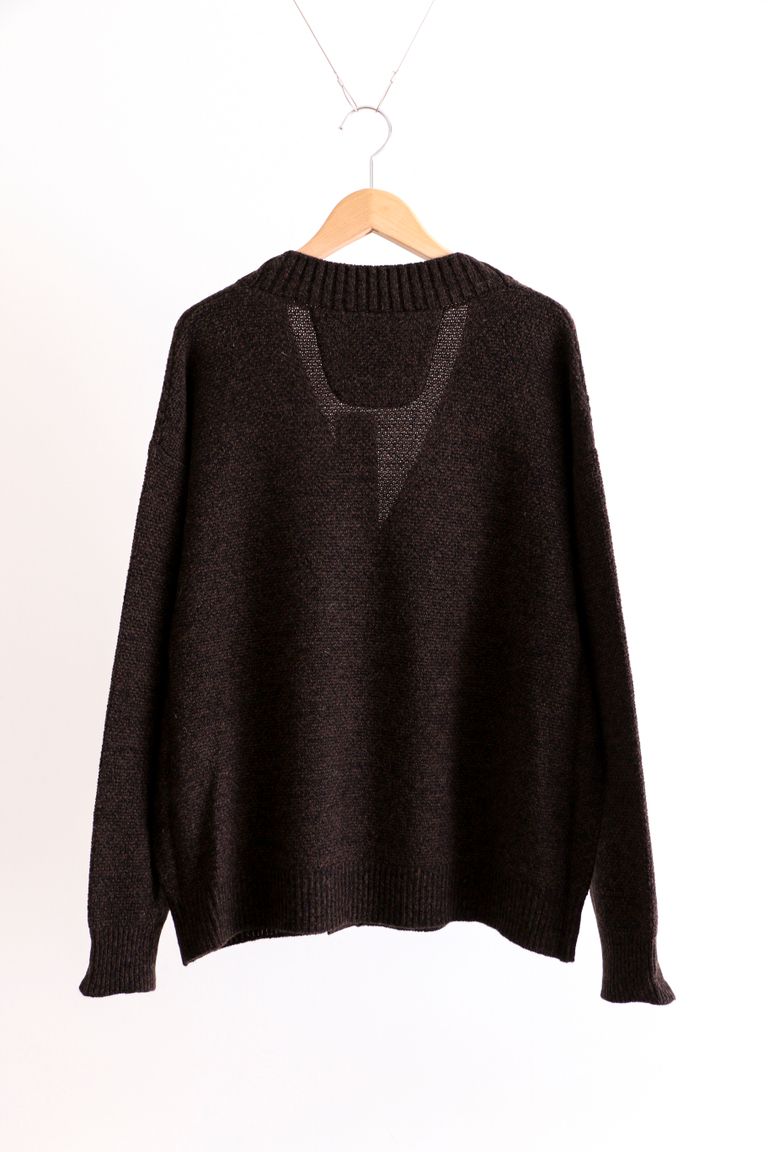 meanswhile - DOUBLE KNIT CARDIGAN Charcoal | koko