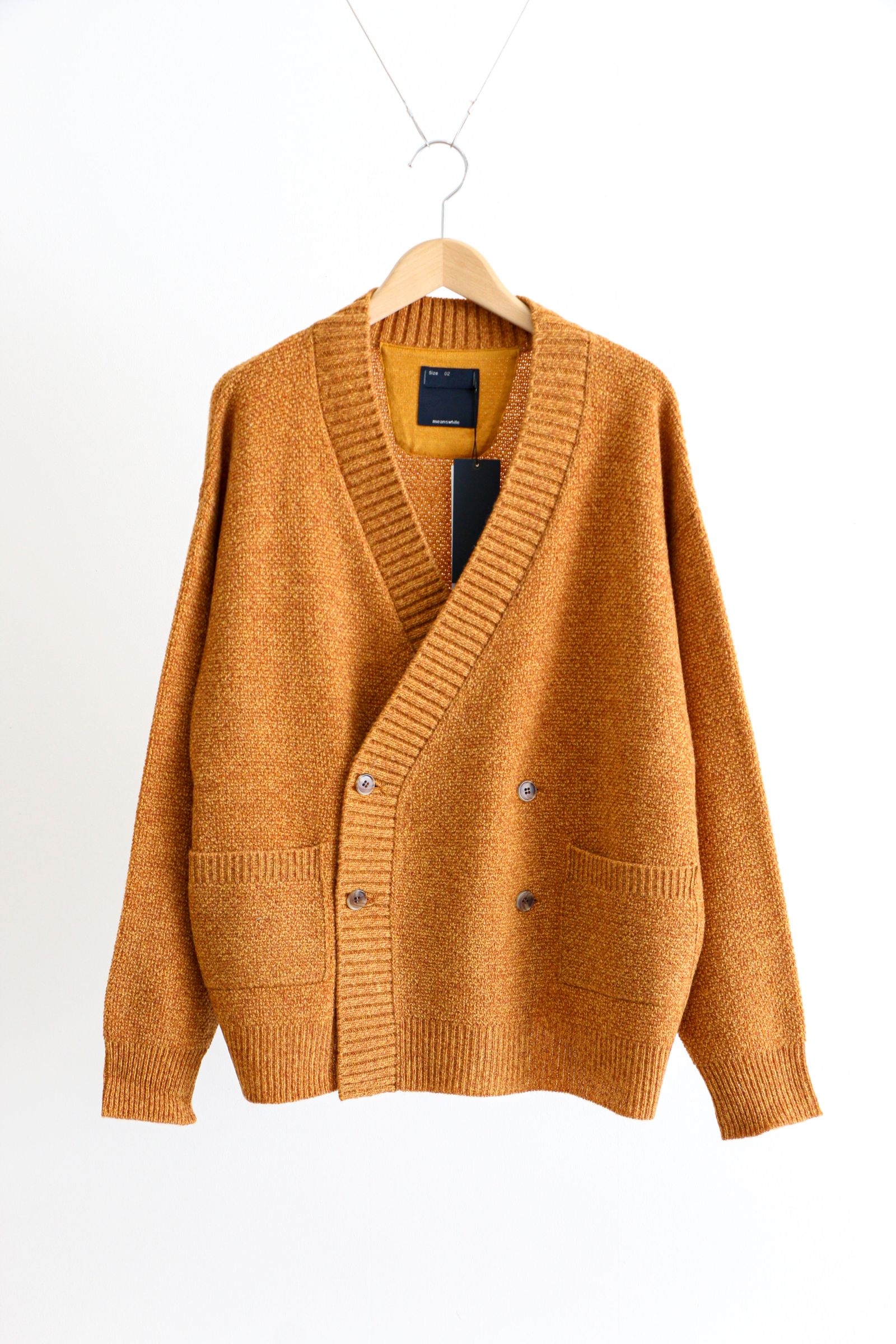 meanswhile - DOUBLE KNIT CARDIGAN Mustard | koko