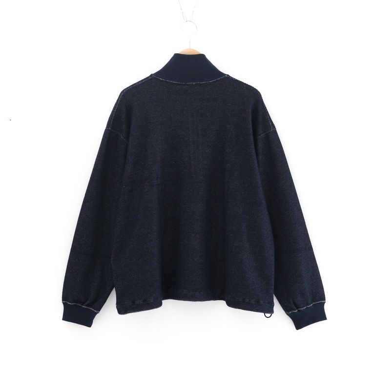 mocT - BACK FLEECE HALF ZIP SWEAT P/O NAVY / バックフリース 