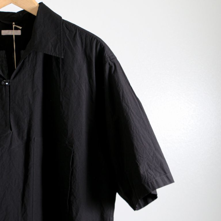 ULTERIOR - WASHED CHAMBRAY POPLIN SKIPPER SHIRT BLACK / スキッパー 