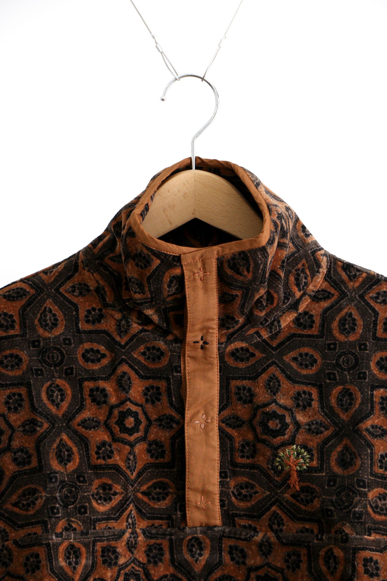 STORY mfg. - Story mfg. Polite Pullover - Burnt Orange Ajrak ...