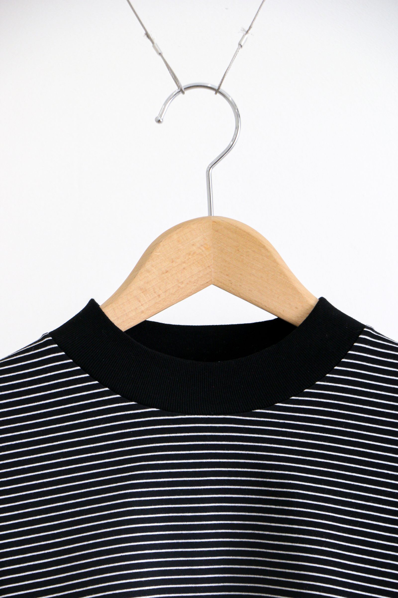 is-ness - BALLOON LONG T SHIRT NAVY x WHITE / ロングスリーブ