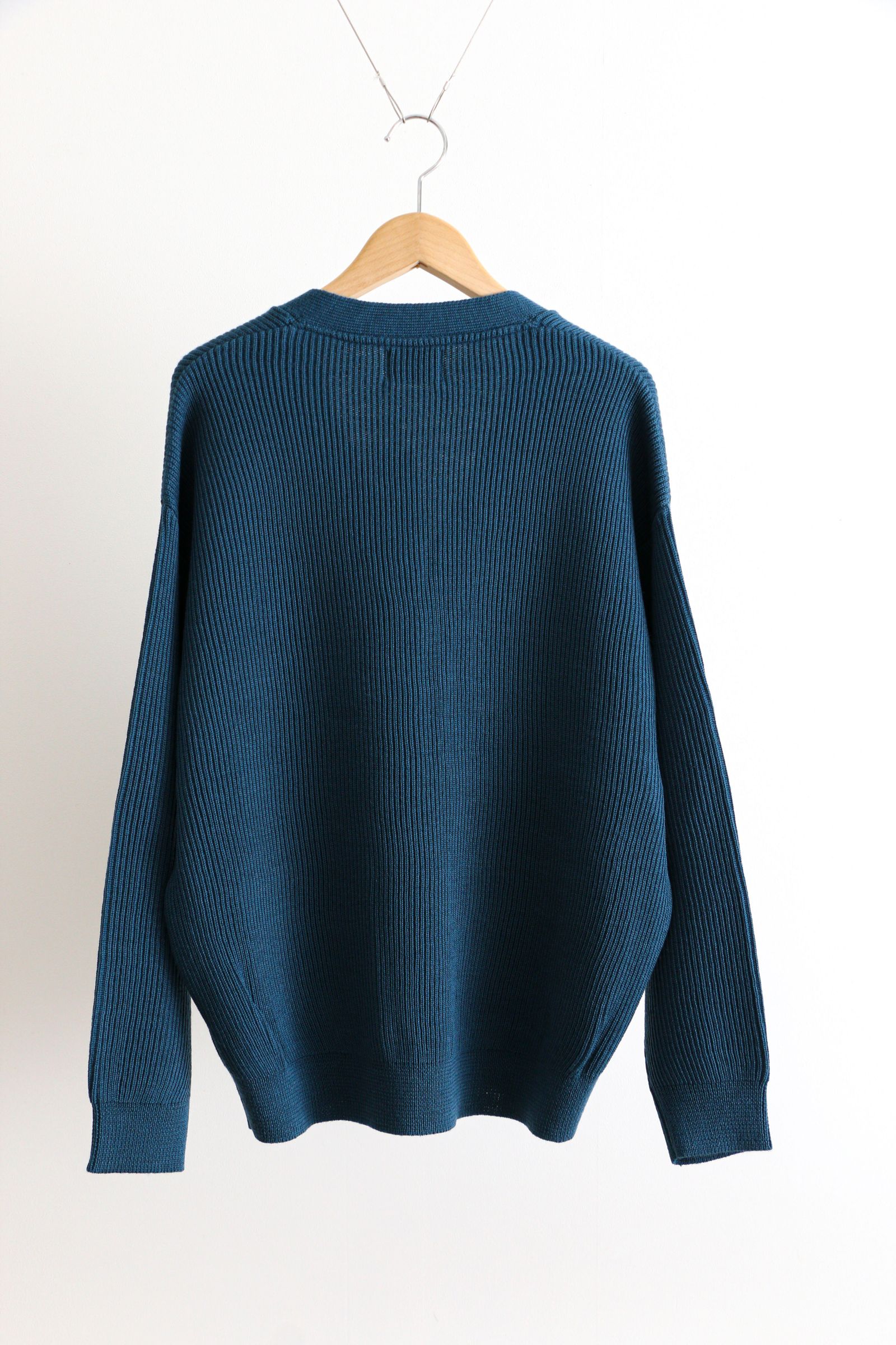 EVCON - Shetland Wool Low Gage Cardigan Green カーディガン / ユニ