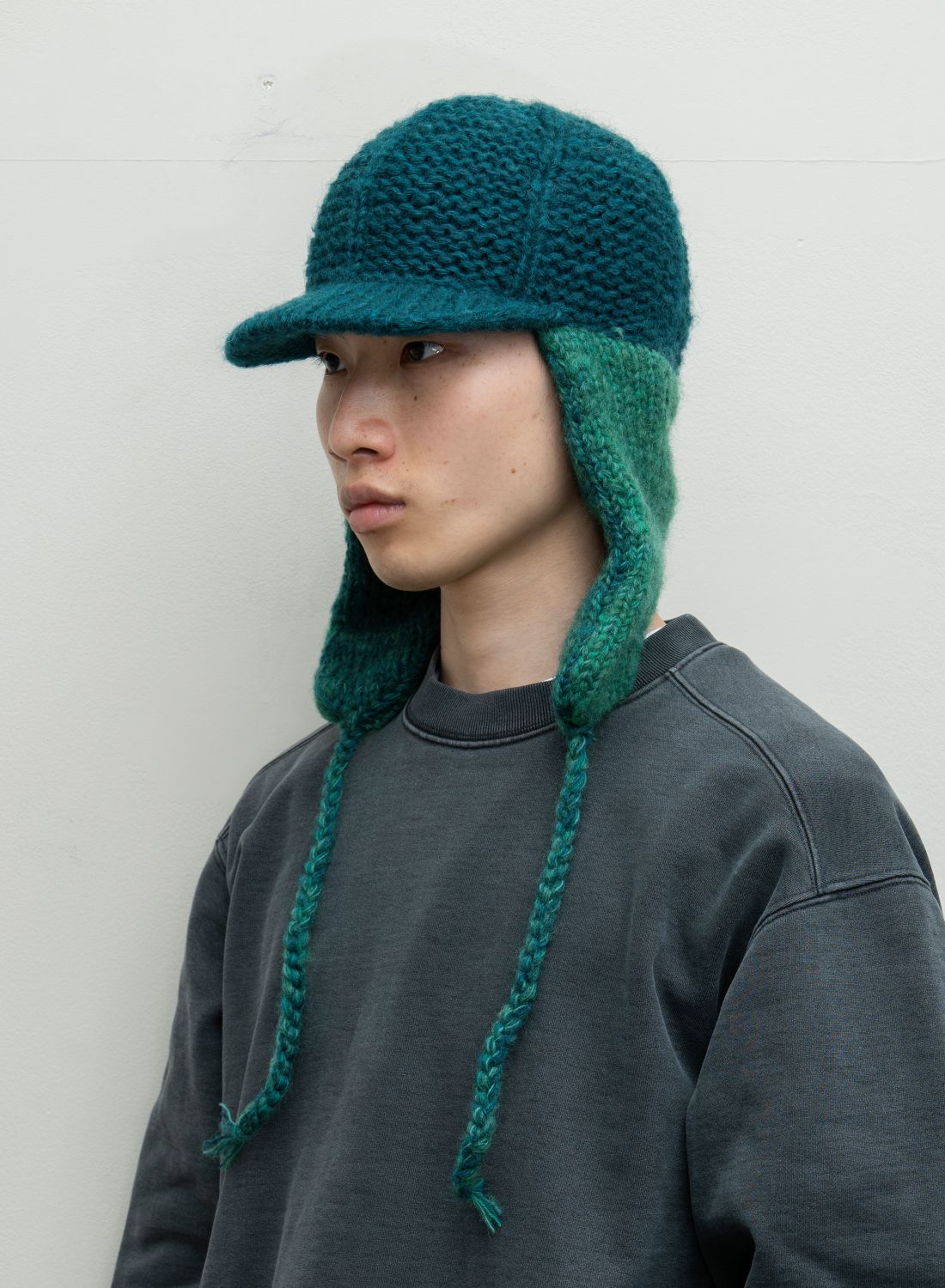 bal - HAND KNIT EAR FLAP HAT Black / イヤーフラップ / ニット | koko