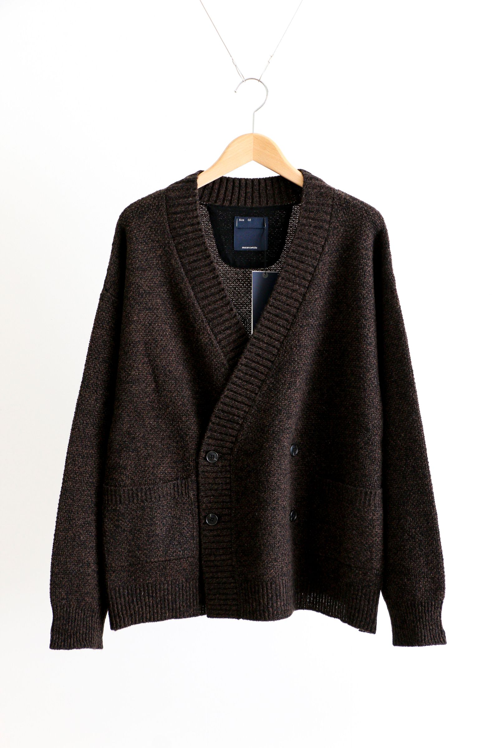 meanswhile - DOUBLE KNIT CARDIGAN Charcoal | koko