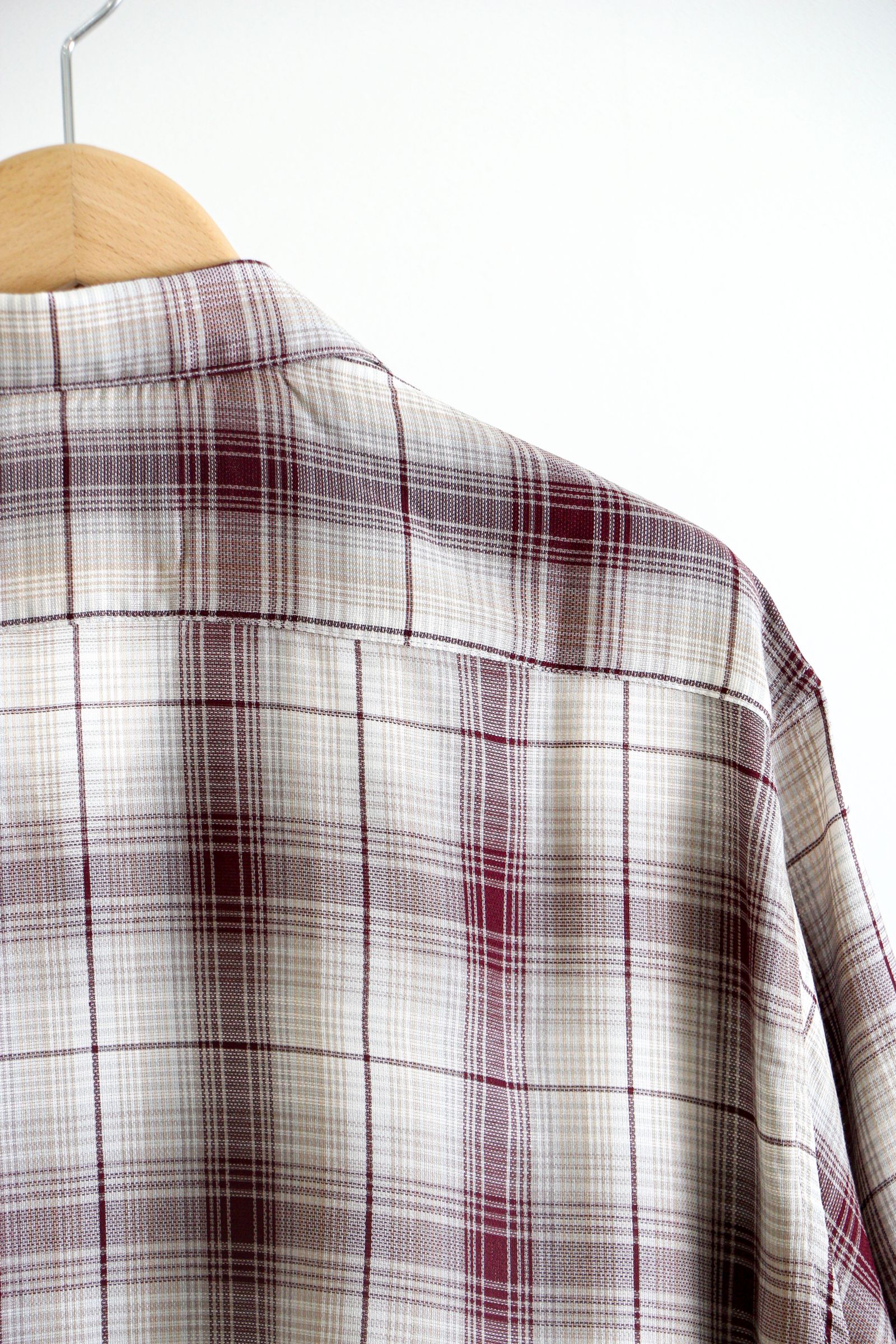 SEVEN BY SEVEN - OPEN COLLAR SHIRTS S/S - Modal panama check - RED 