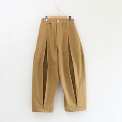 SAGE NATION - BOX PLEAT TROUSER SAND / ボックスプリーツトラウザー 