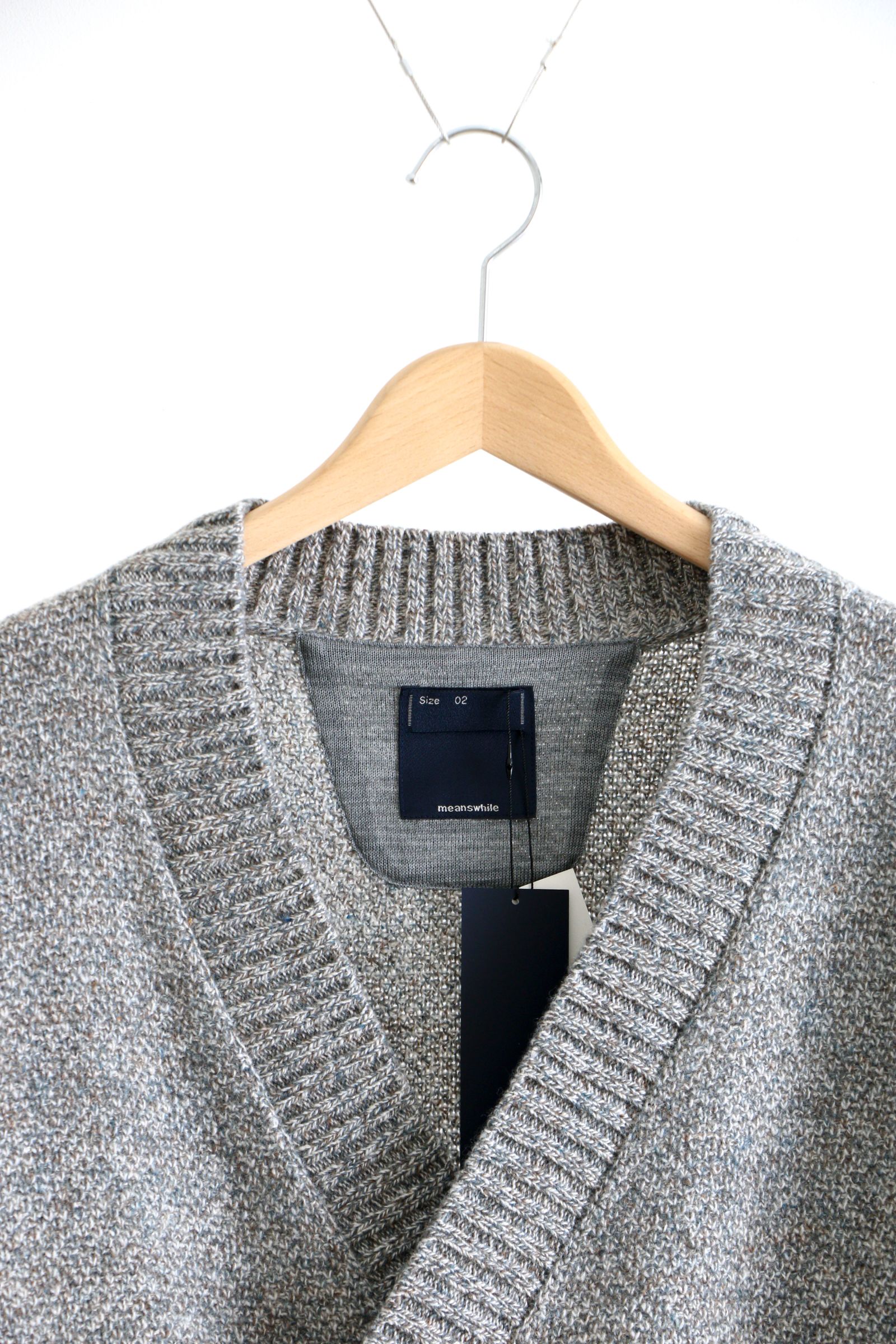 meanswhile - DOUBLE KNIT CARDIGAN Blue Grey | koko