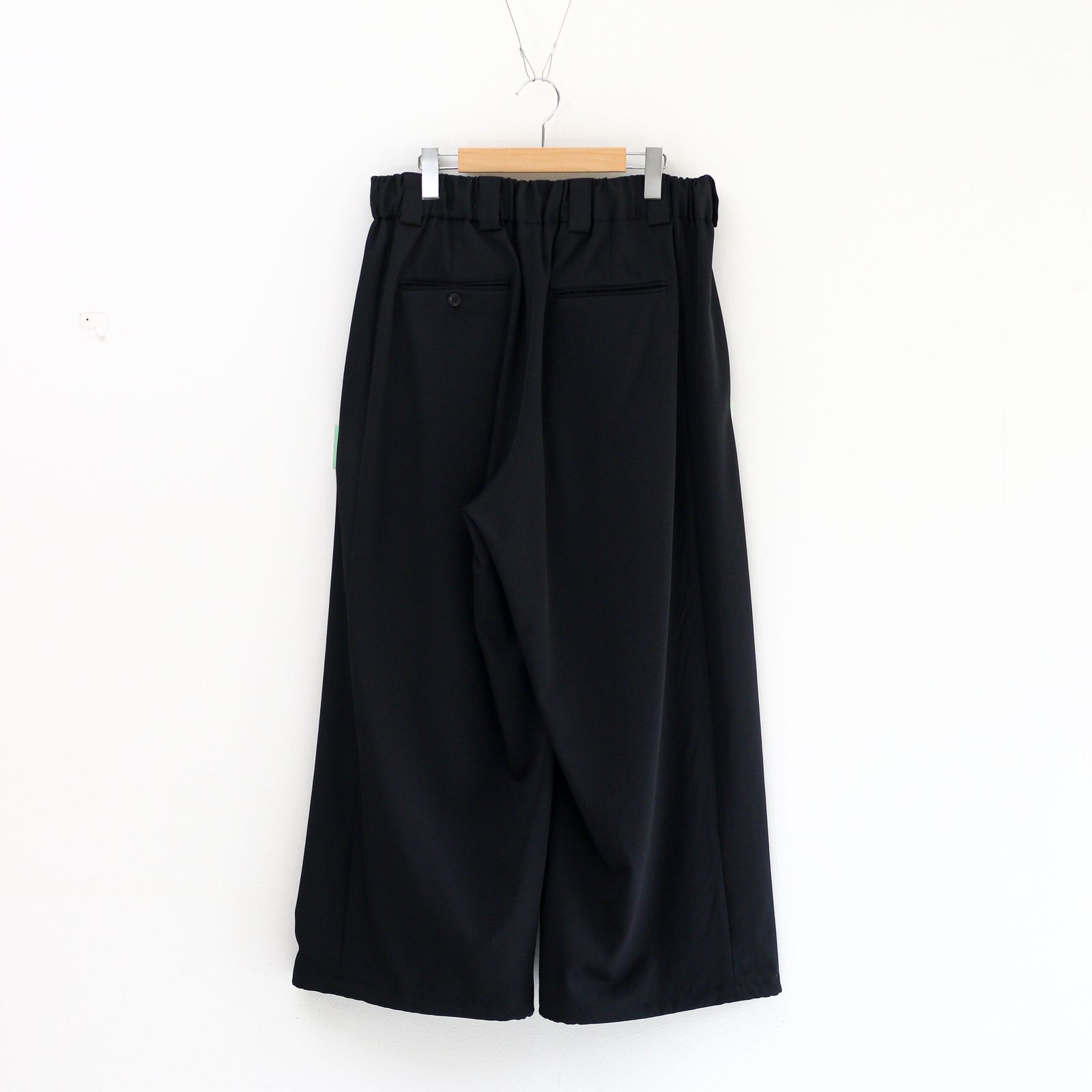 Blanc YM - Wool Gabardine Adjustment Pants Black / ウールギャバジン / アジャストメント /  ワイドパンツ / ブラック | koko