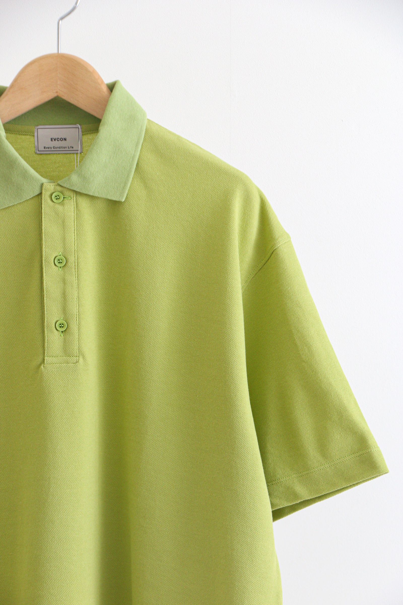 EVCON - PIQUET POLO SHIRT Lime / 鹿子ポロシャツ / | koko