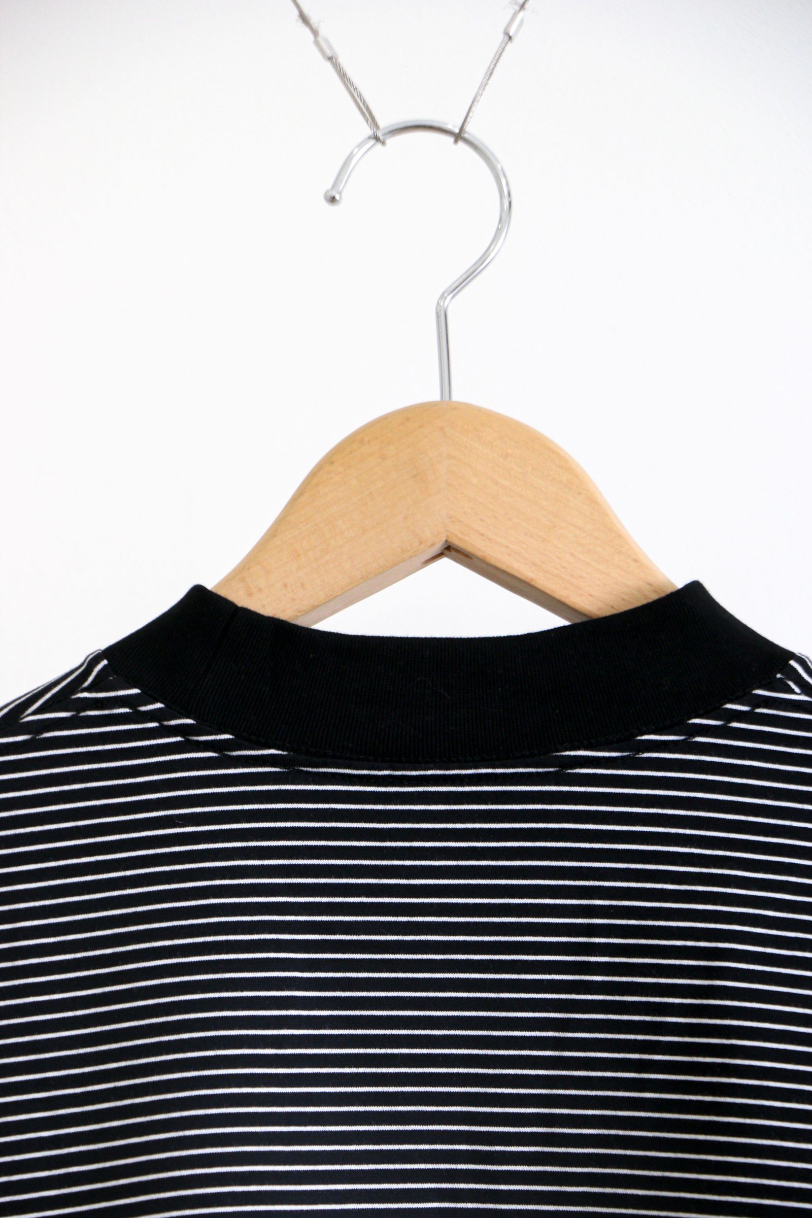 is-ness - BALLOON LONG T SHIRT NAVY x WHITE / ロングスリーブ