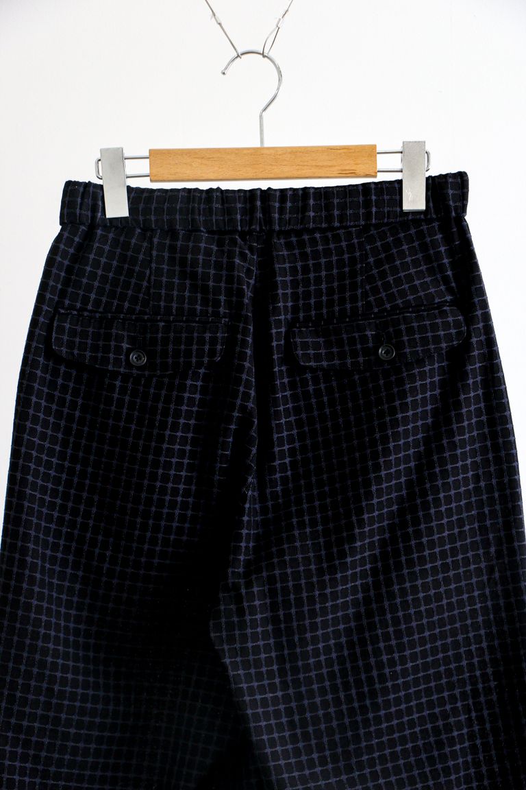 ULTERIOR - DOBBY CHECKS EASY SLACKS Black / イージーパンツ 