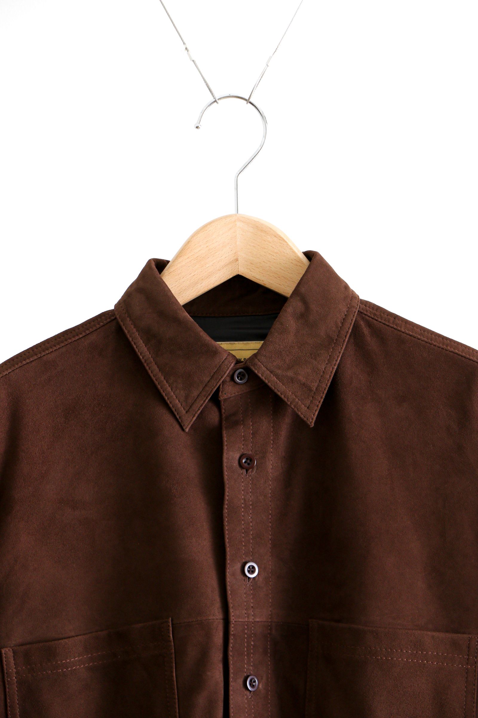 SEVEN BY SEVEN - LEATHER SHIRTS - Goat suede - Brown / レザー ...