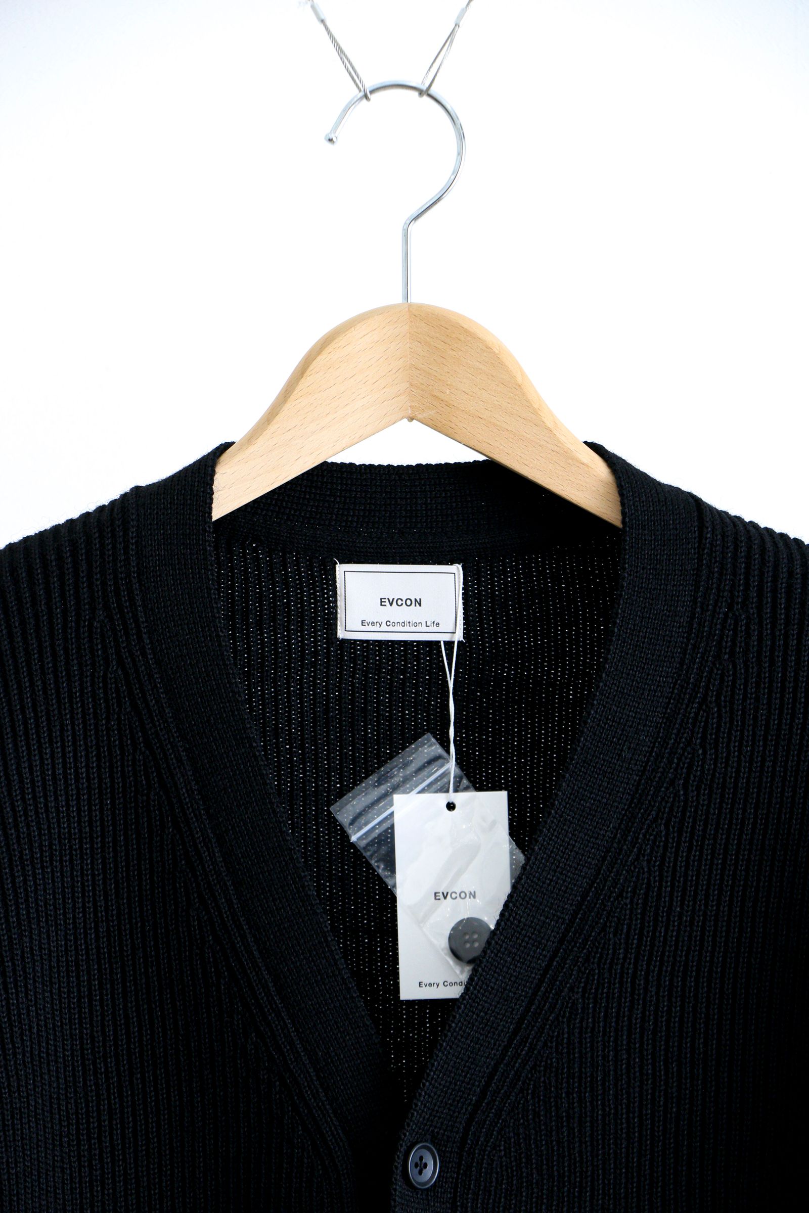 Shetland Wool Low Gage Cardigan Black カーディガン / ユニセックス / ブラック - 2