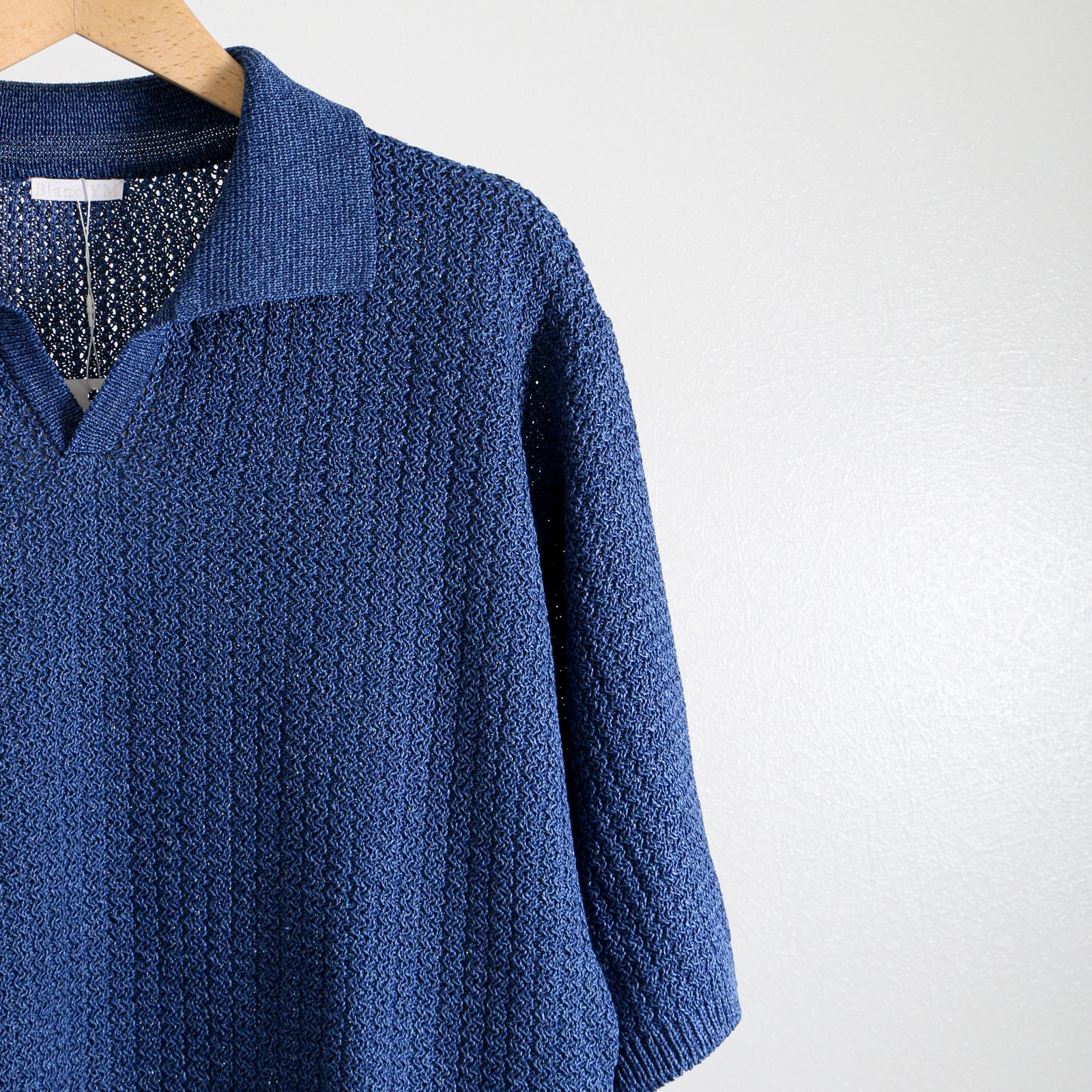 Blanc YM - Skipper knit Shirt BLUE / スキッパー / ニットシャツ 