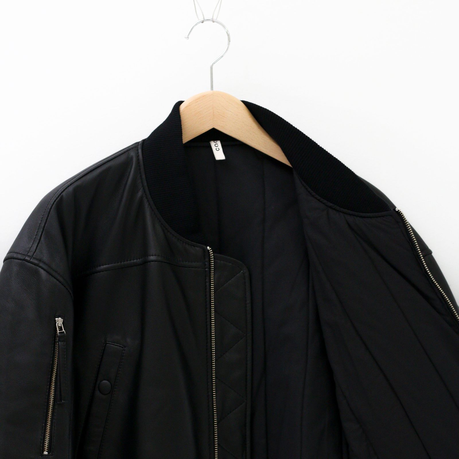 CCU シープレザー ボンバージャケット ブラック