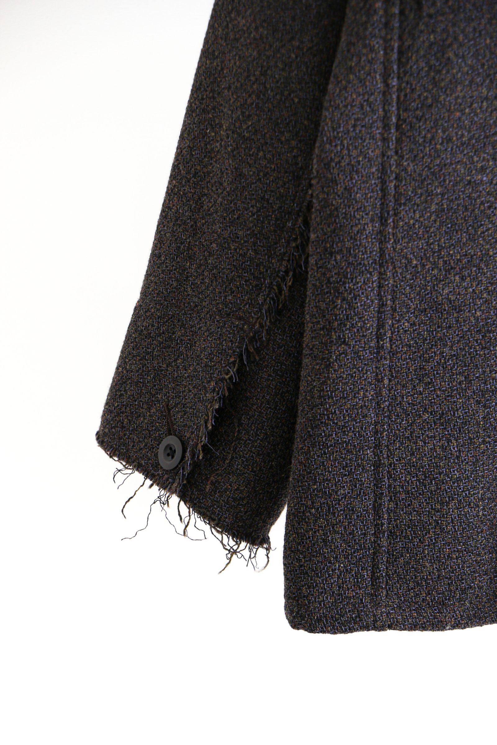 ULTERIOR - SHETLAND WOOL SILK TWEED COVERALL Khaki Brown | koko