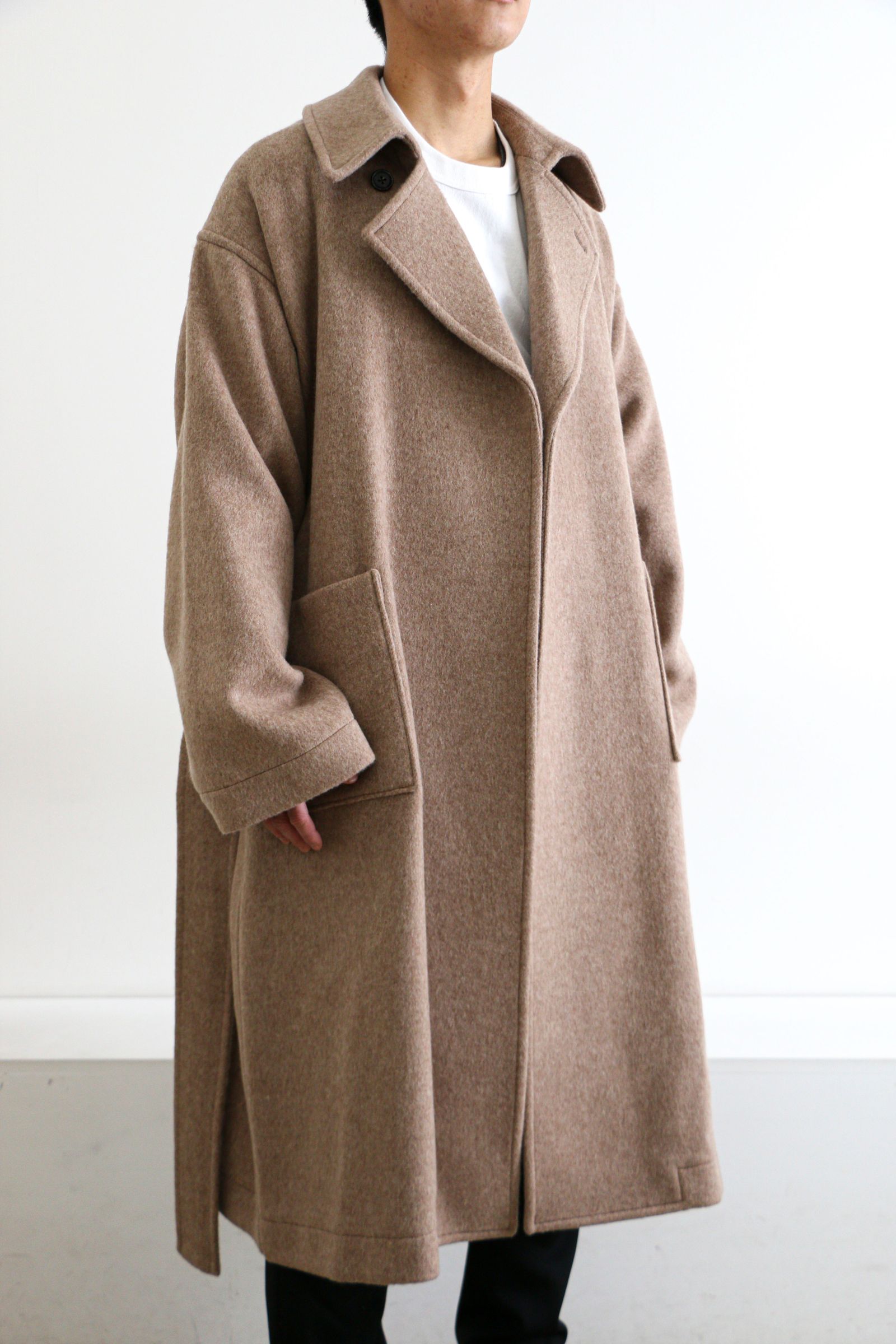 ATHA - DOUBLE MELTON FLUFFY MAXI COAT Fawn | koko