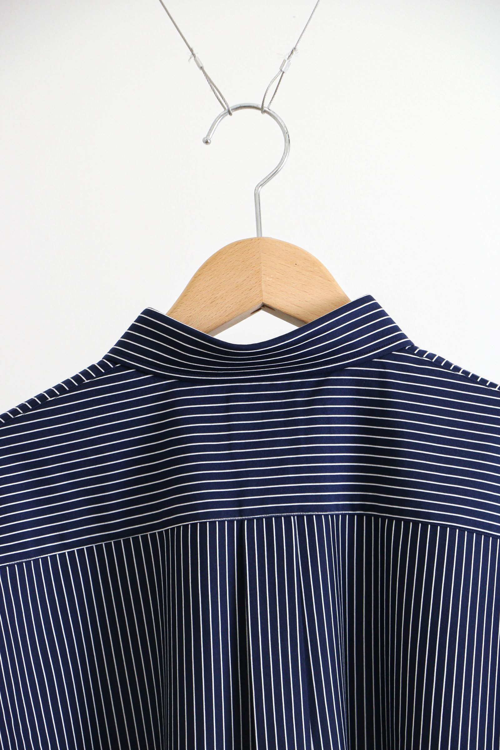 KANEMASA PHIL.】PENCIL STRIPE DRESS JERSEY SHIRT - GRAY SP