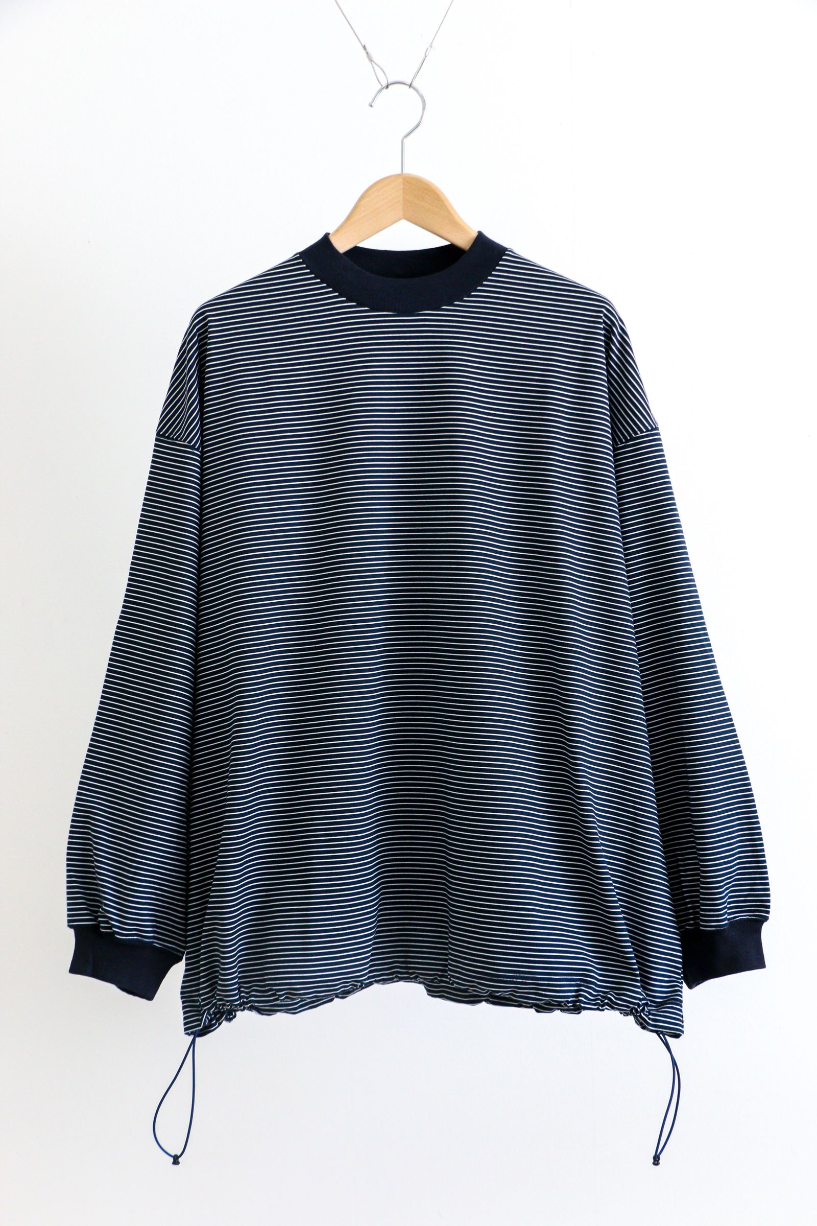 サイズL48is-ness  balloon long T shirt border