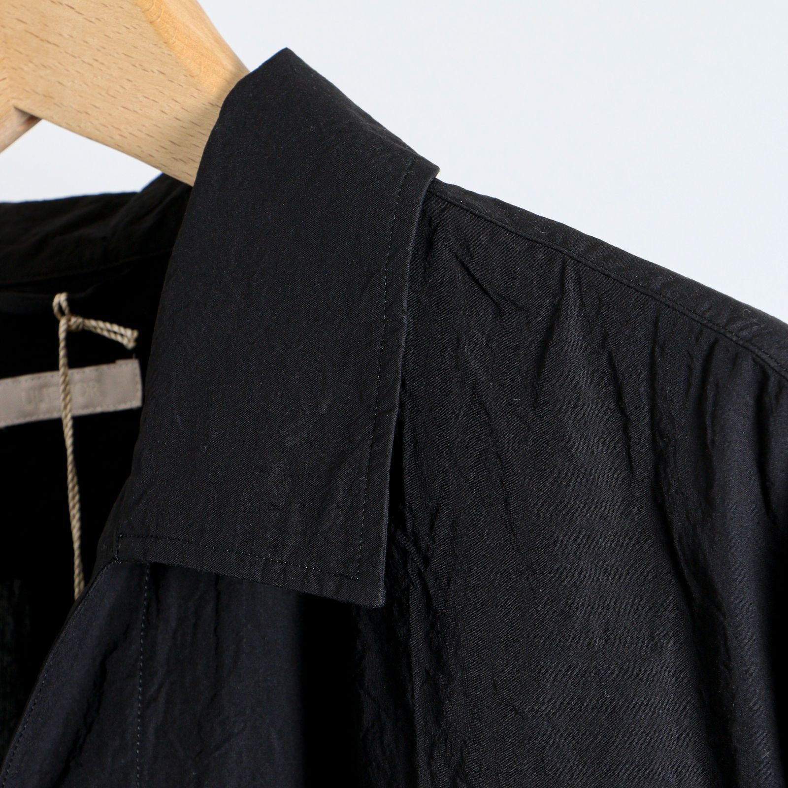 ULTERIOR - WASHED CHAMBRAY POPLIN SKIPPER SHIRT BLACK ULTERIOR - WASHED CHAMBRAY POPLIN SKIPPER SHIRT BLACK