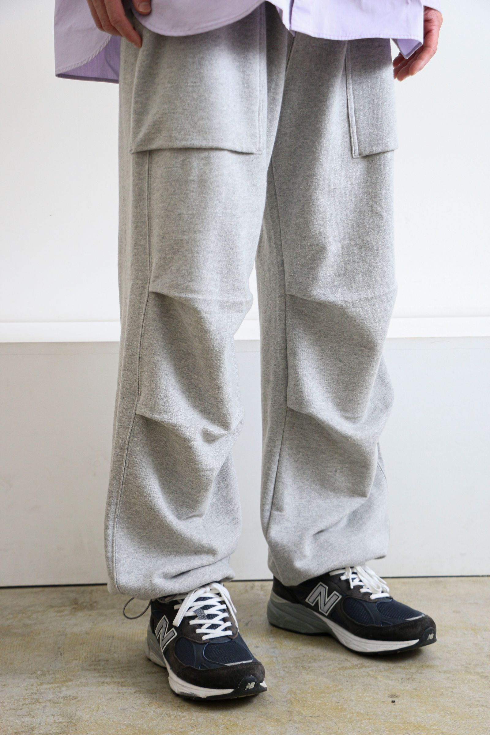 NEWSBOY FLEECE-LINED SWEATPANTS MELANGE GREY / スウェットパンツ / グレー - 4