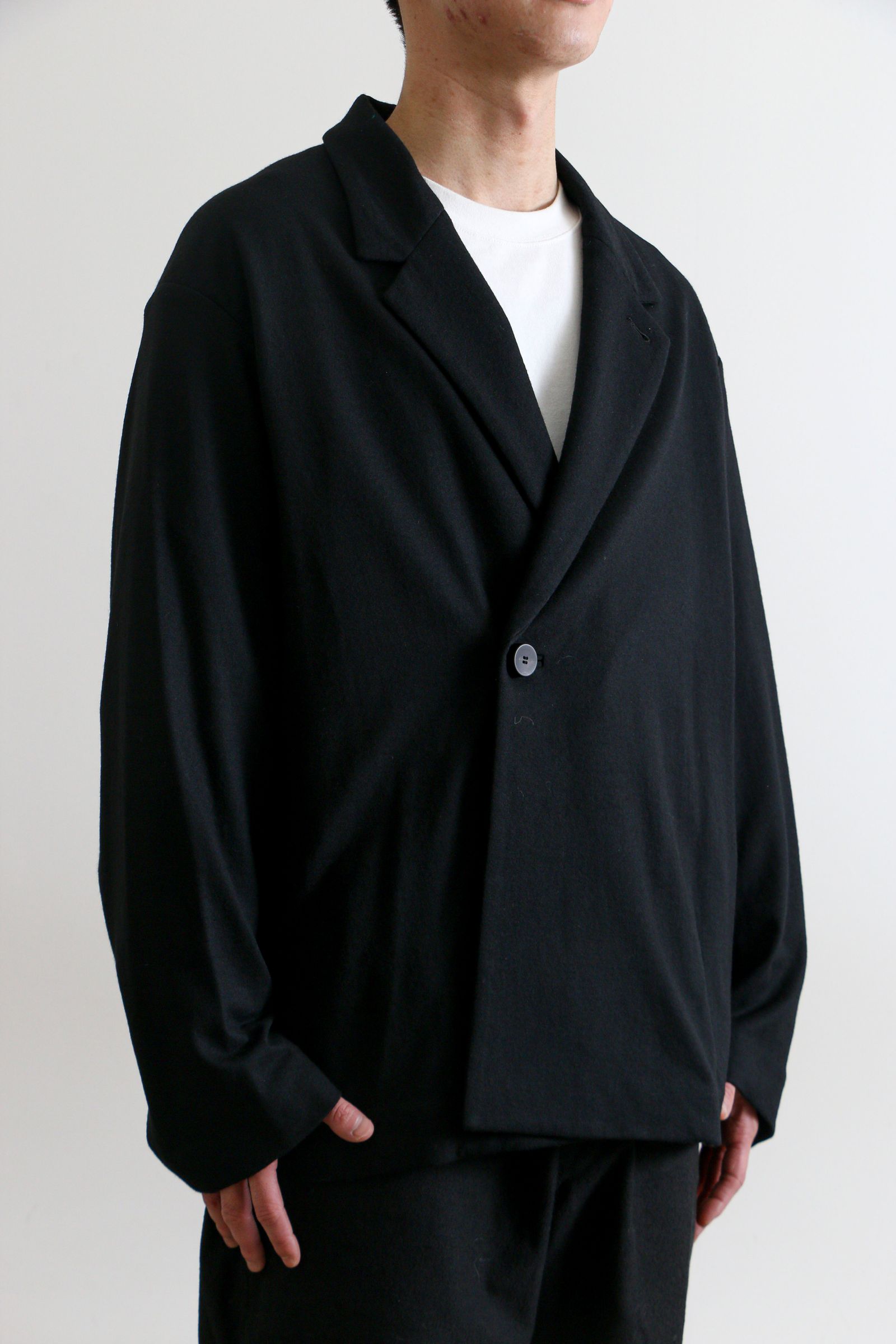 KANEMASA PHIL. - High Gauge Milled Wool Double Jacket BLACK