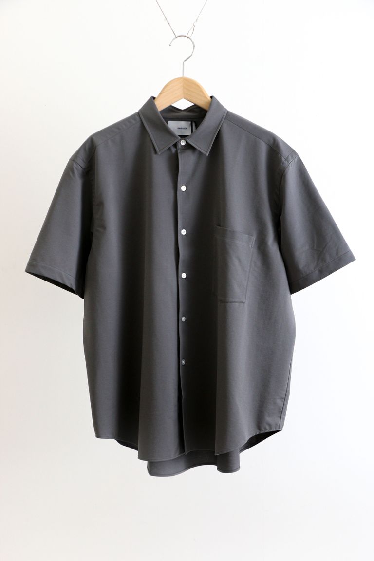 KANEMASA PHIL. - Royal Ox Dress Jersey Short Sleeve Shirt GRAY  