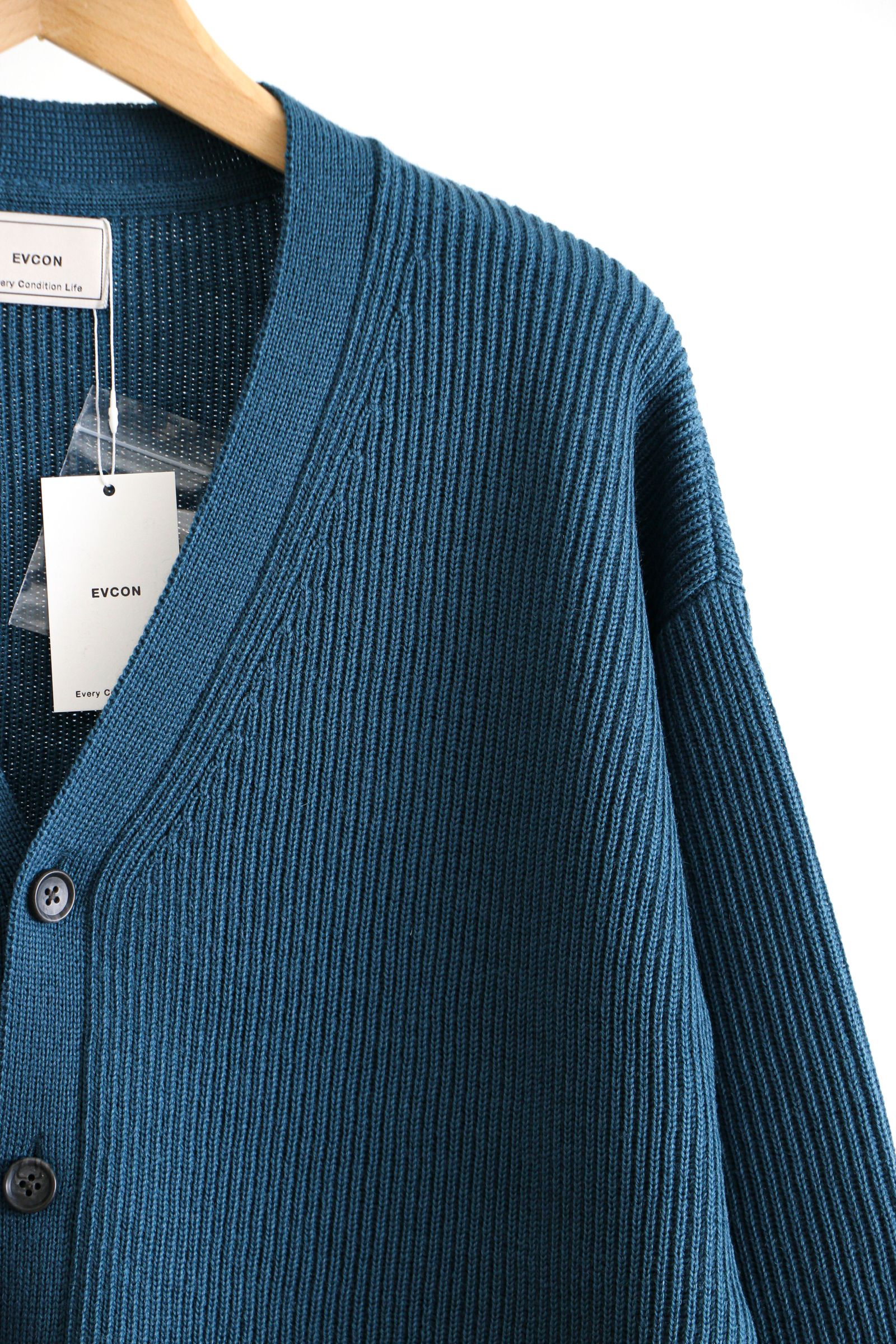 EVCON - Shetland Wool Low Gage Cardigan Blue カーディガン / ユニ