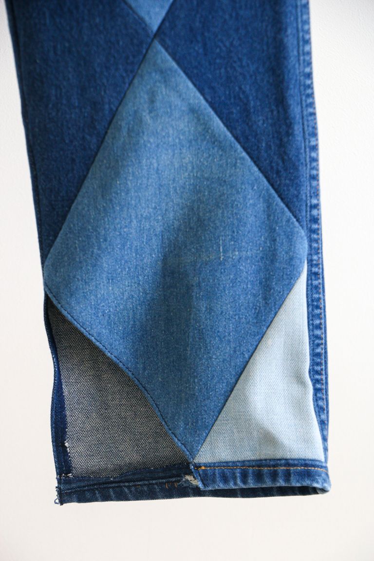 SEVEN BY SEVEN - REWORK DENIM PANTS - Diamond Pattern - Sサイズ 