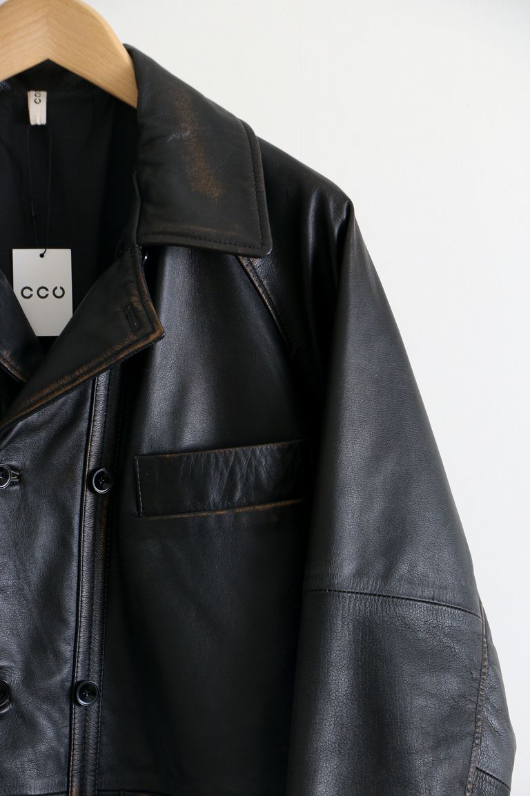 CCU - “L.C ” COVERALL SHIRT COW SKIN / レザージャケット 