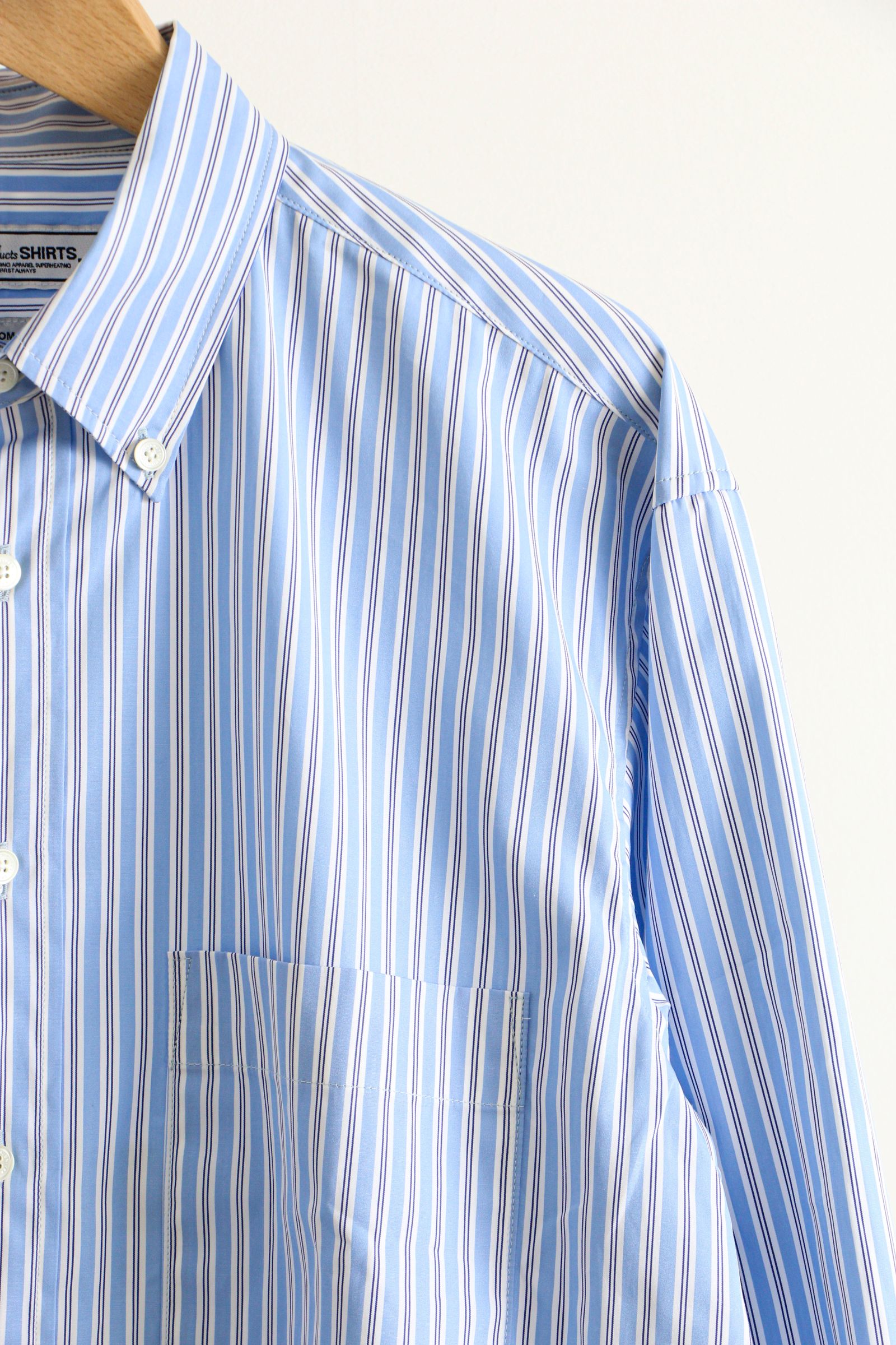 UNIVERSAL PRODUCTS - T.M. STRIPE BUTTON DOWN SHIRT SAX STRIPE | koko