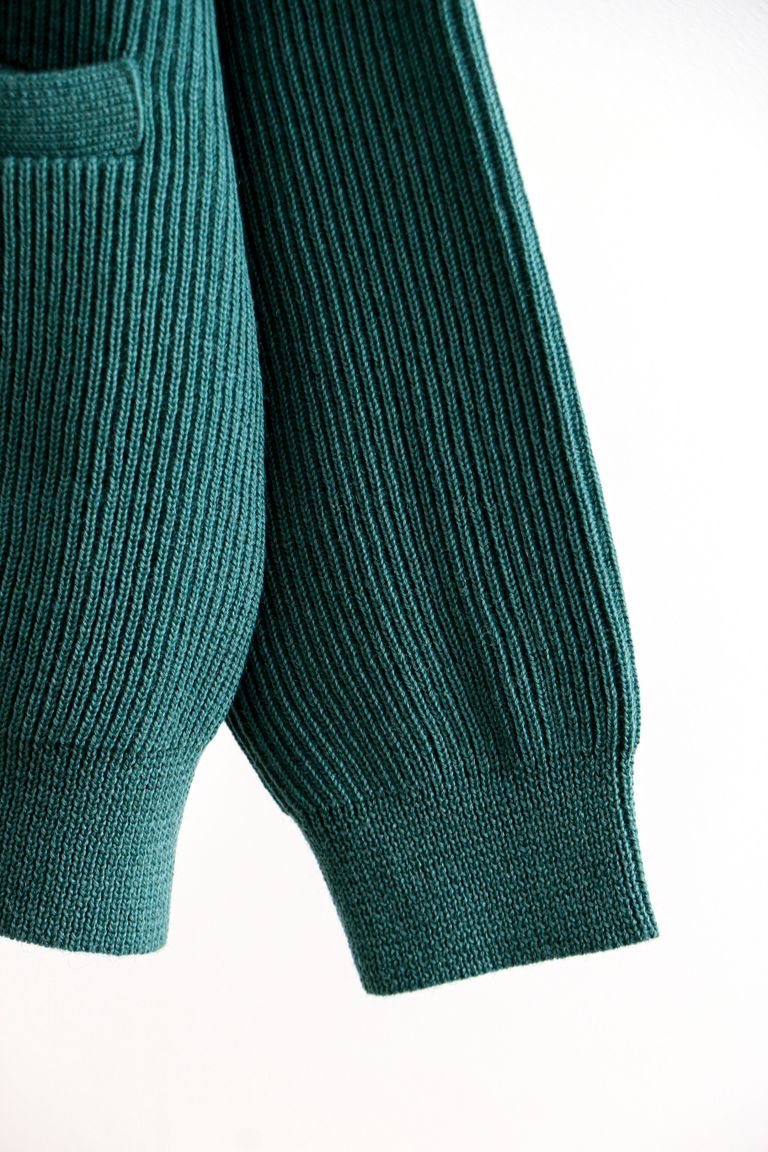 EVCON - Shetland Wool Low Gage Cardigan Green カーディガン / ユニ 